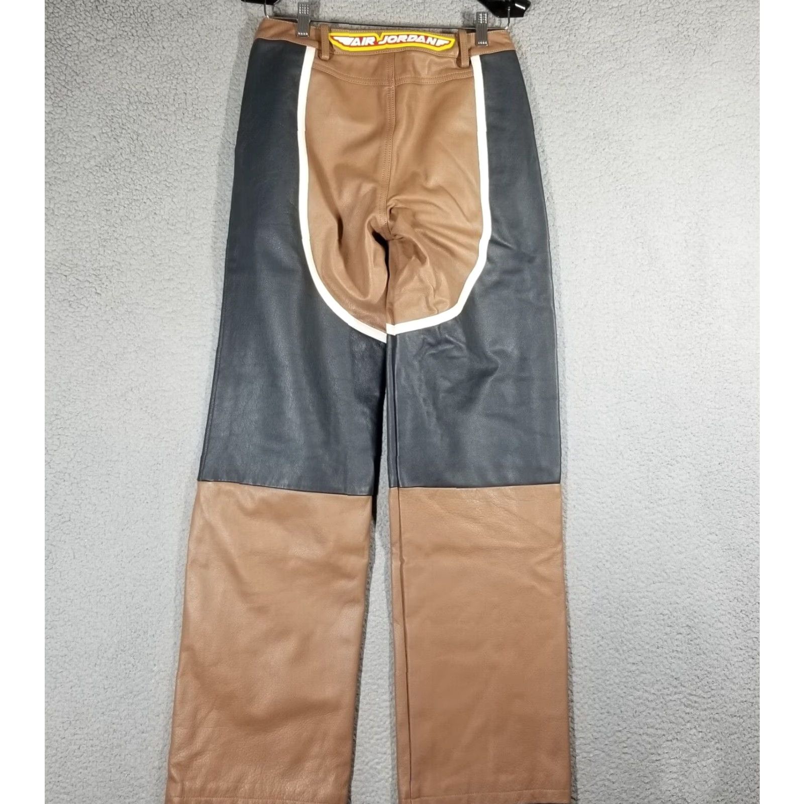 Travis Scott VINTAGE Air Jordan Cactus Jack Leather Pants Big & Tall Men 28X31 Brown Grunge Motorcycle 90s Size 28" / US 6 / IT 42 - 2 Thumbnail