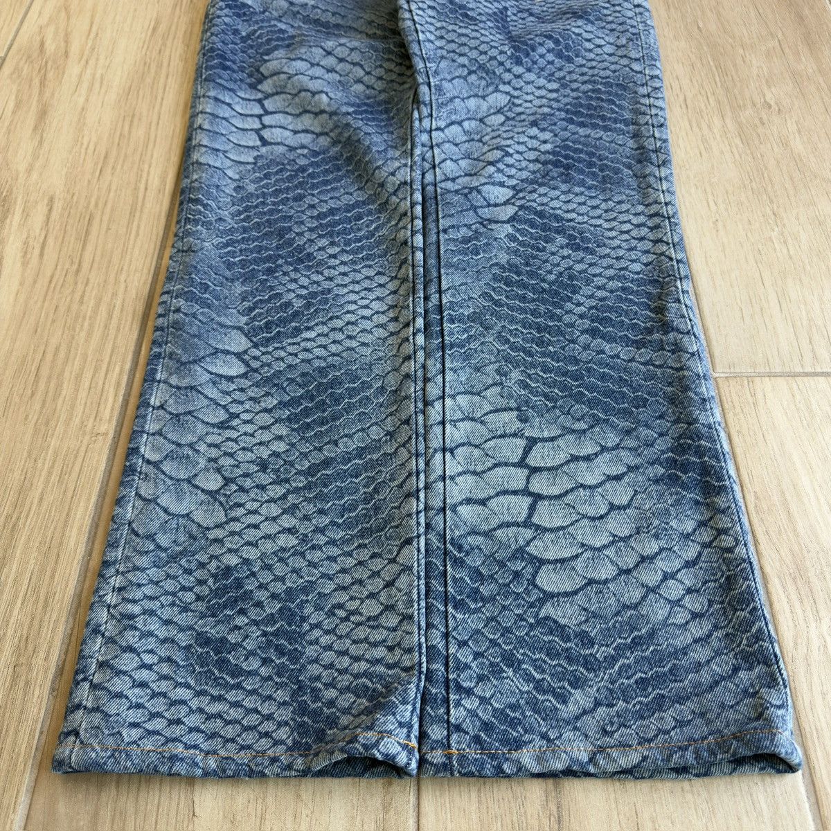 Maison Margiela MM6 SS22 Snakeskin Pattern Straight Denim Jeans Size US 30 / EU 46 - 3 Thumbnail