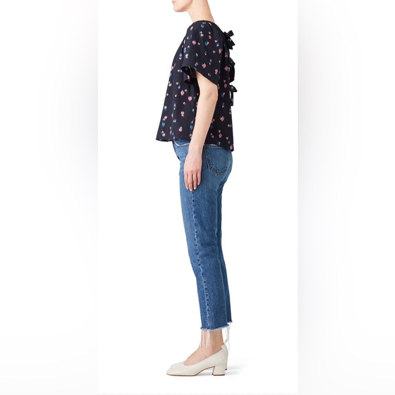 Rebecca Taylor Rebecca Taylor $275 Flutter Sleeve Blouse Size 12 Size XL / US 12-14 / IT 48-50 - 3 Thumbnail