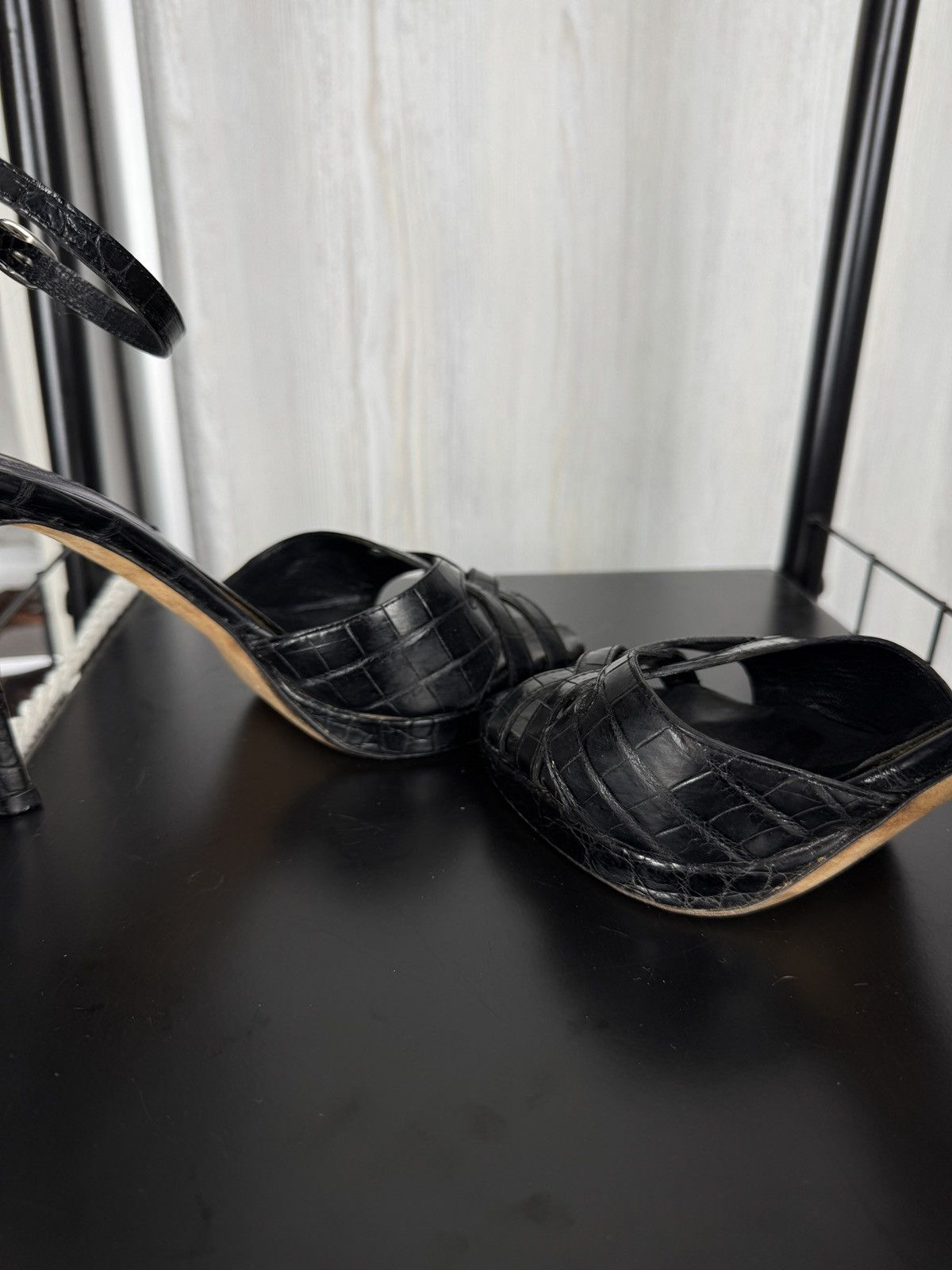 Ralph Lauren Ralph Lauren Lizard Leather Jeanette Ankle Strap Sandals Size US 7.5 / IT 37.5 - 8 Thumbnail