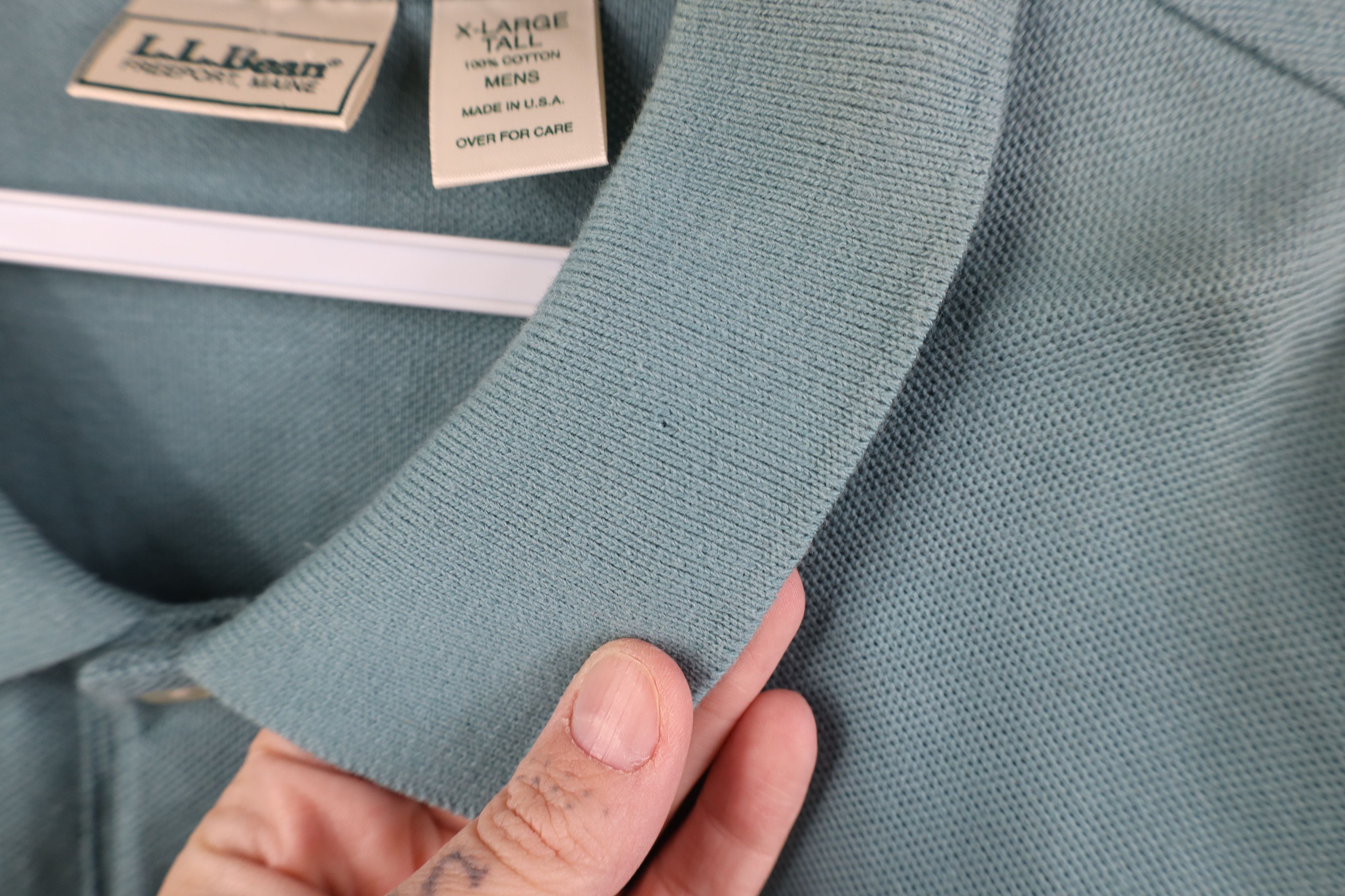 L.L. Bean Vintage 90s LL Bean Thermal Knit Long Sleeve Polo Teal USA Size US XL / EU 56 / 4 - 8 Thumbnail