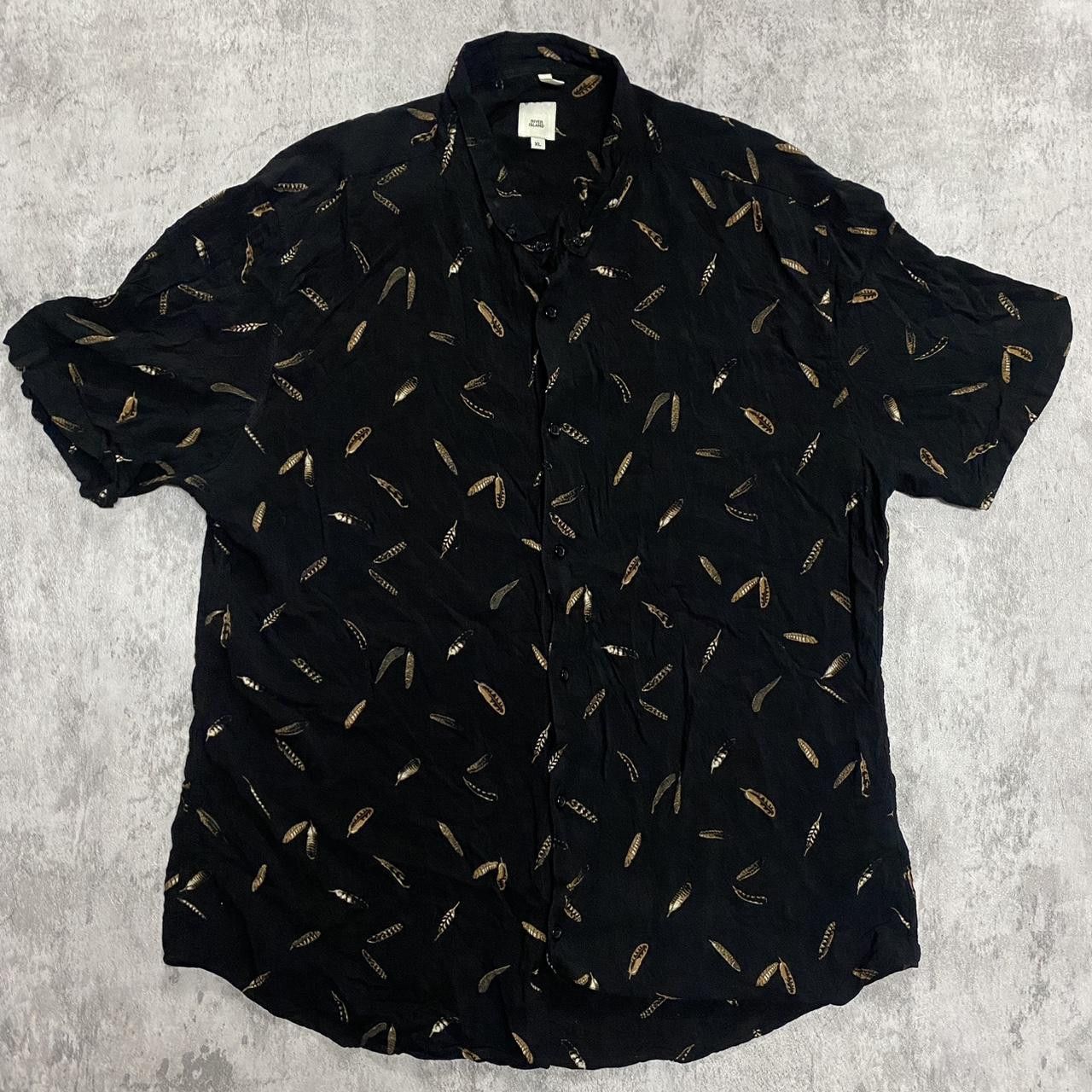 Other Black feather print button-up shirt summer rap hip hop Size US XL / EU 56 / 4 - 1 Thumbnail