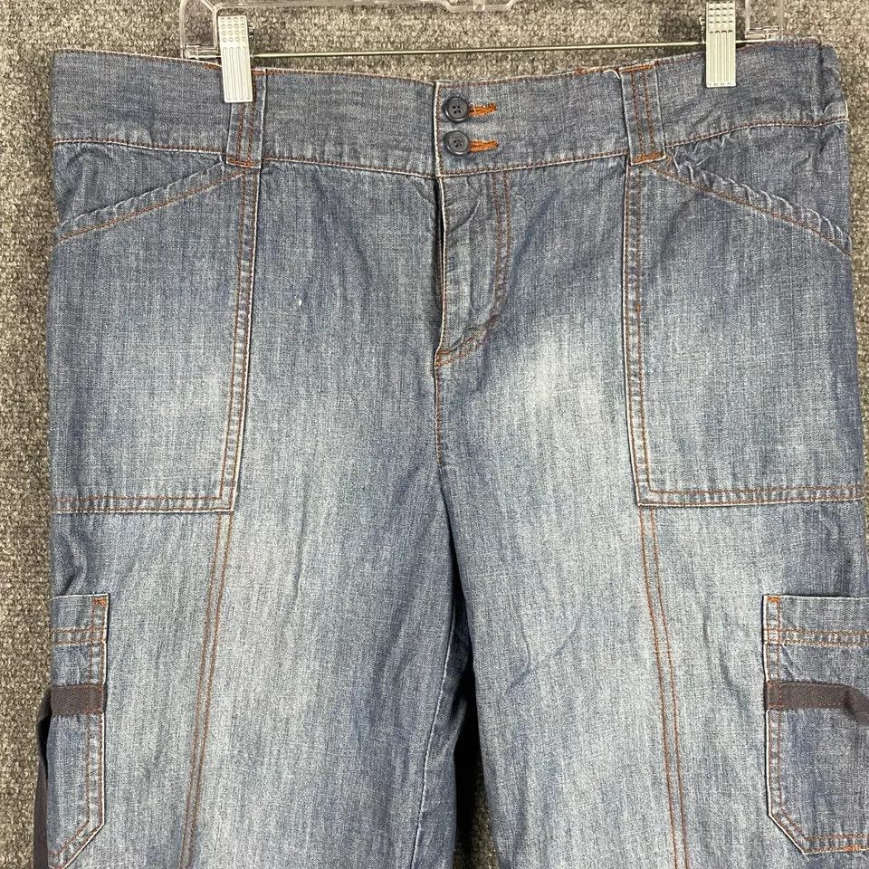 Other Duo Maternity Capri Cargo Pants Medium Women's Stretch Size 37" - 2 Thumbnail