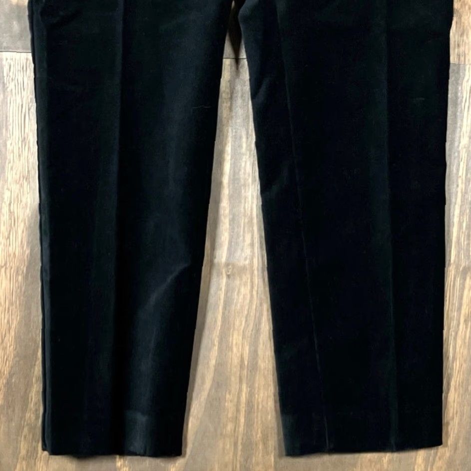 Ann Taylor VINTAGE Ann Taylor Women Pants Black Velvet Petite Mid Rise Slim Ankle Stretch 2P Size 30" / US 8 / IT 44 - 3 Thumbnail