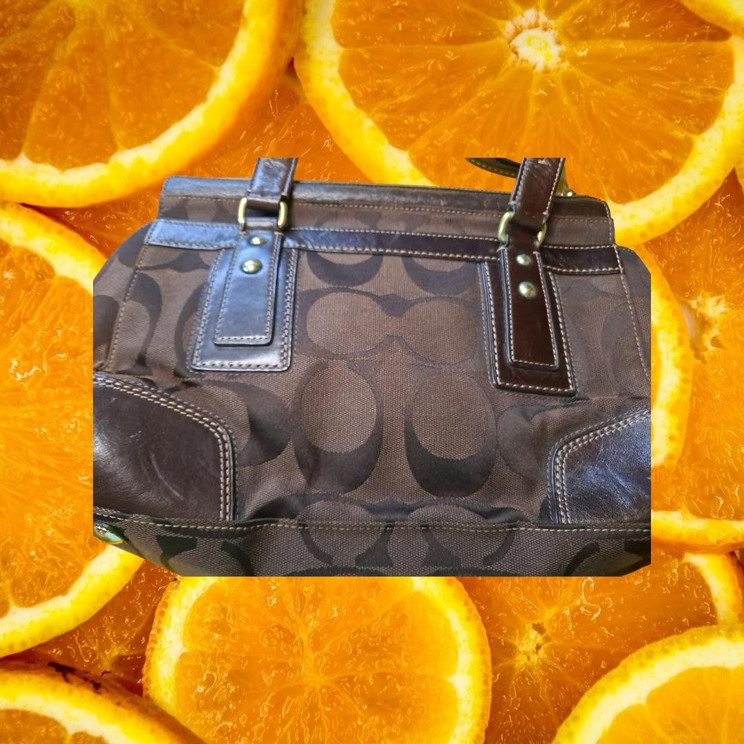 Coach Coach Hampton Handbag Signature #D0773-11071 Dark Chocolate Size ONE SIZE - 6 Thumbnail