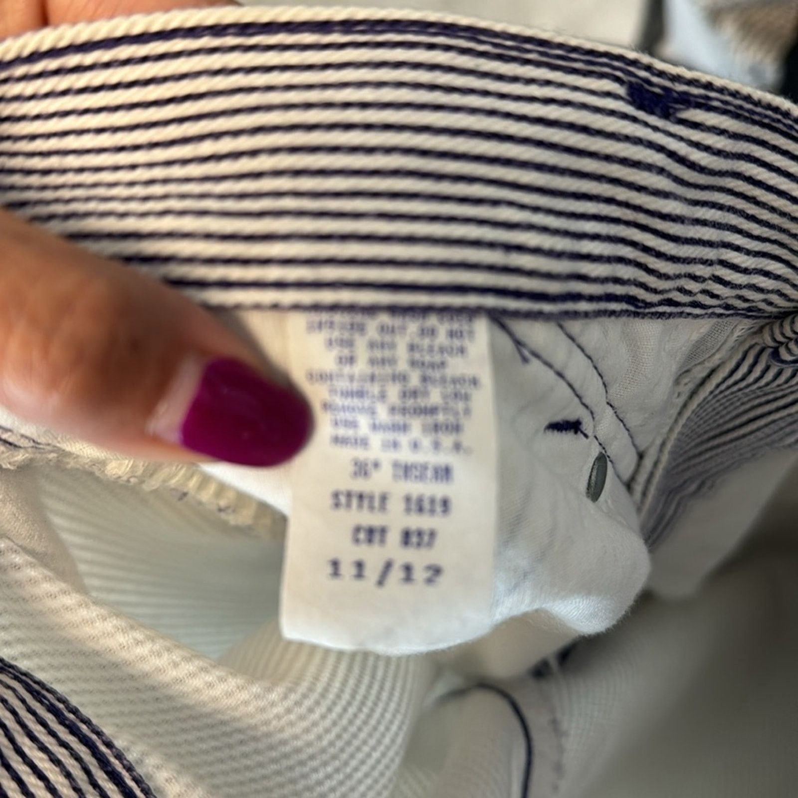 Vintage Vintage Roughrider blue pin striped high waisted jeans 11 Size 32" / US 10 / IT 46 - 8 Thumbnail