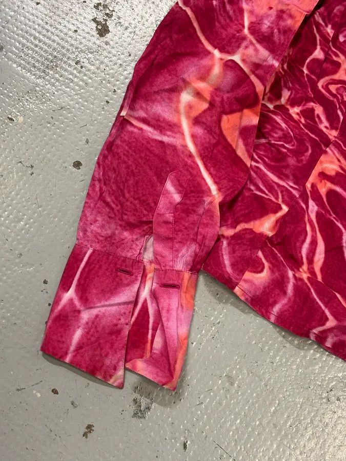 Just Cavalli 2000s Cavalli Fuchsia Pink Wave Abstract Tie-Dye Shirt Size S / US 4 / IT 40 - 8 Thumbnail