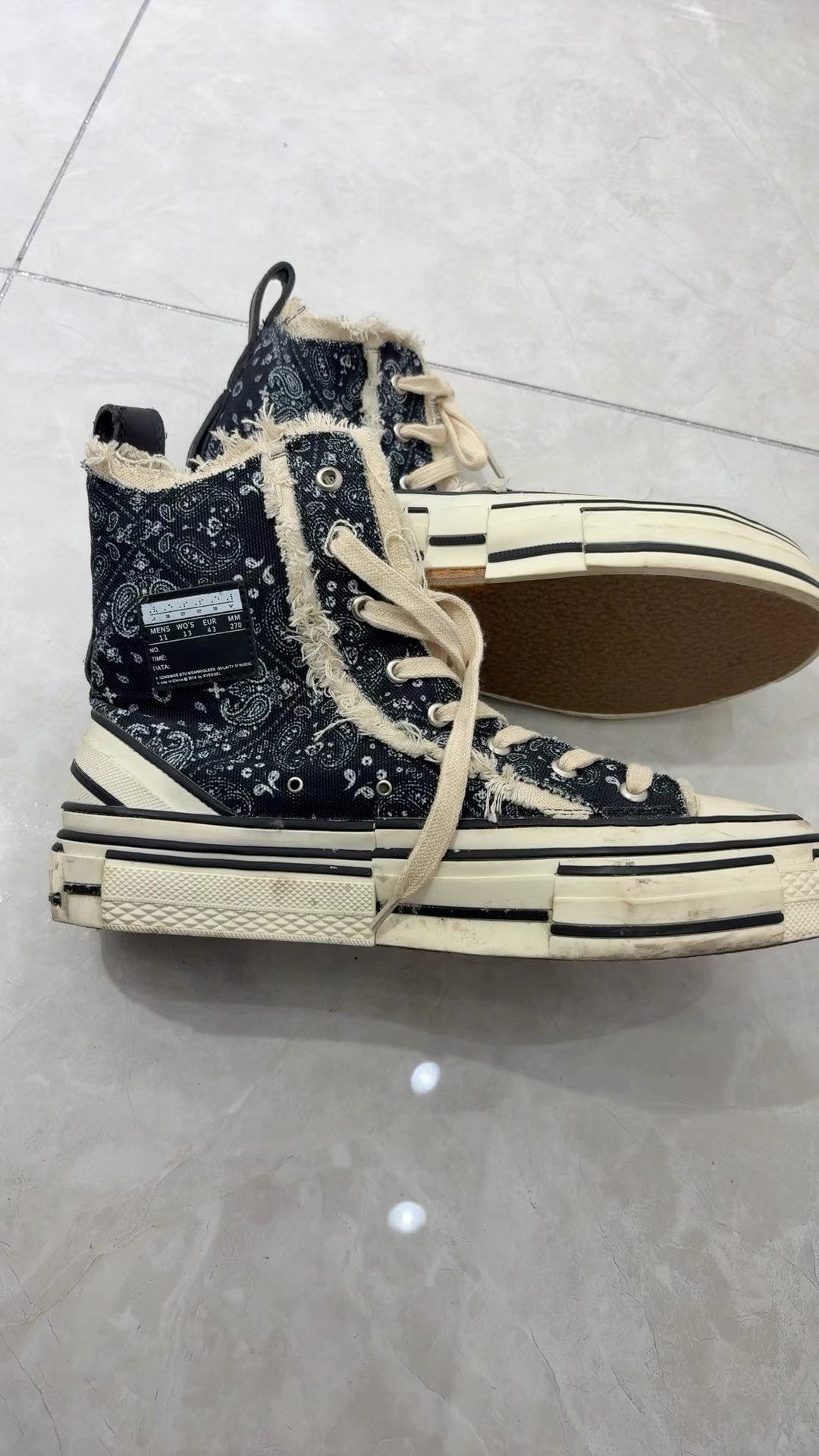 xVESSEL xVESSEL Paisley High-Top Canvas Shoes K29 Size US 10 / EU 43 - 1 Thumbnail