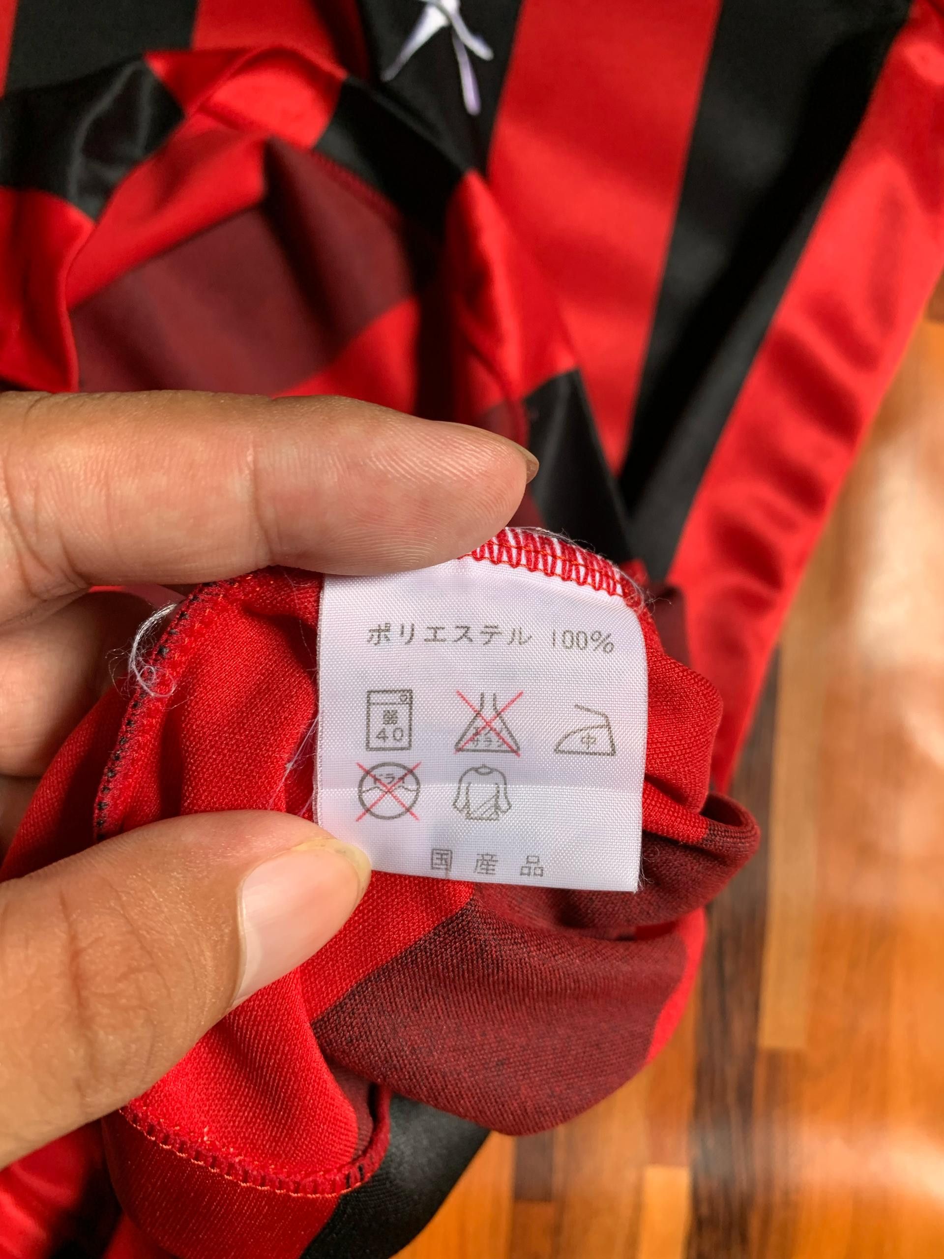 Vintage Kappa AC Milan RED BLACK 80'S single stich Japanese edition Size US L / EU 52-54 / 3 - 2 Thumbnail