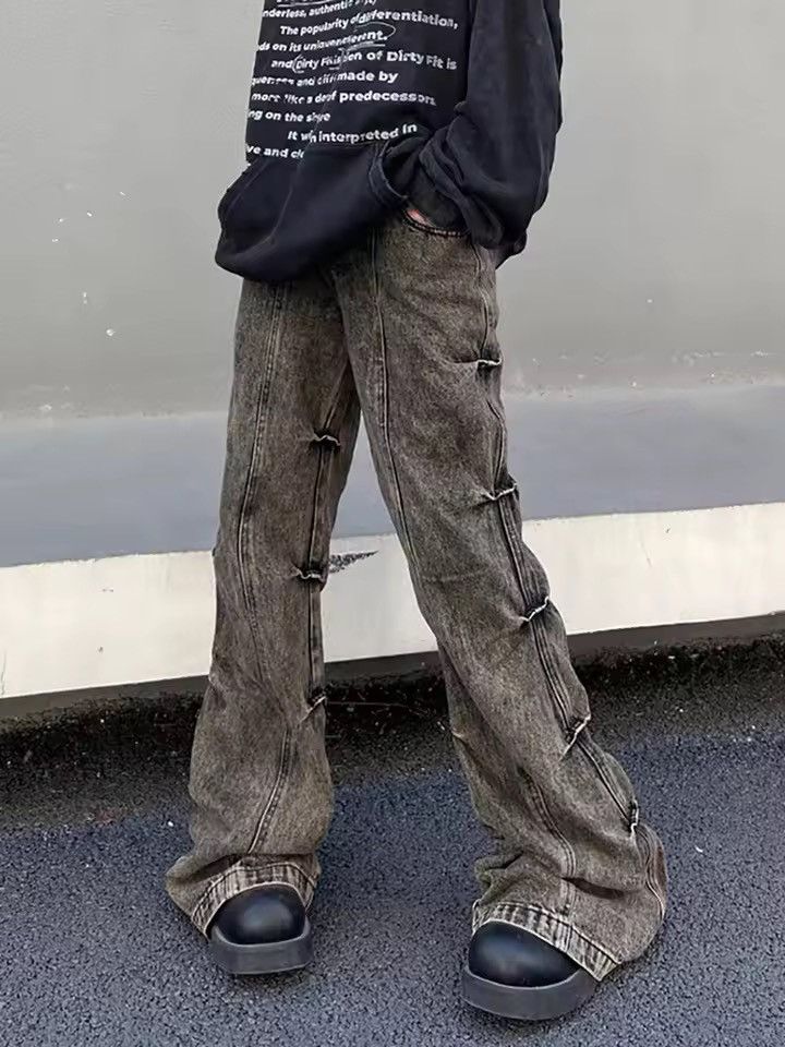 Jean Y2k Cargo Flared Stack Jeans Wide Leg Bootcut Stacked Size US 34 / EU 50 - 5 Thumbnail