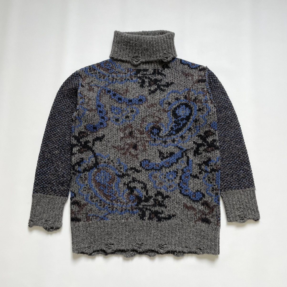 Comme des Garcons A/W 20 Paisley Distressed Wool Sweater Size US M / EU 48-50 / 2 - 17 Thumbnail