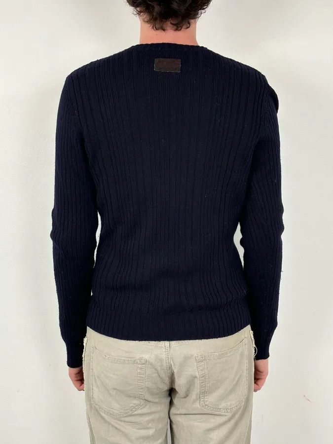 Dolce & Gabbana 2000s Dolce & Gabbana Navy Wool Ribbed Sweater Size US M / EU 48-50 / 2 - 3 Thumbnail