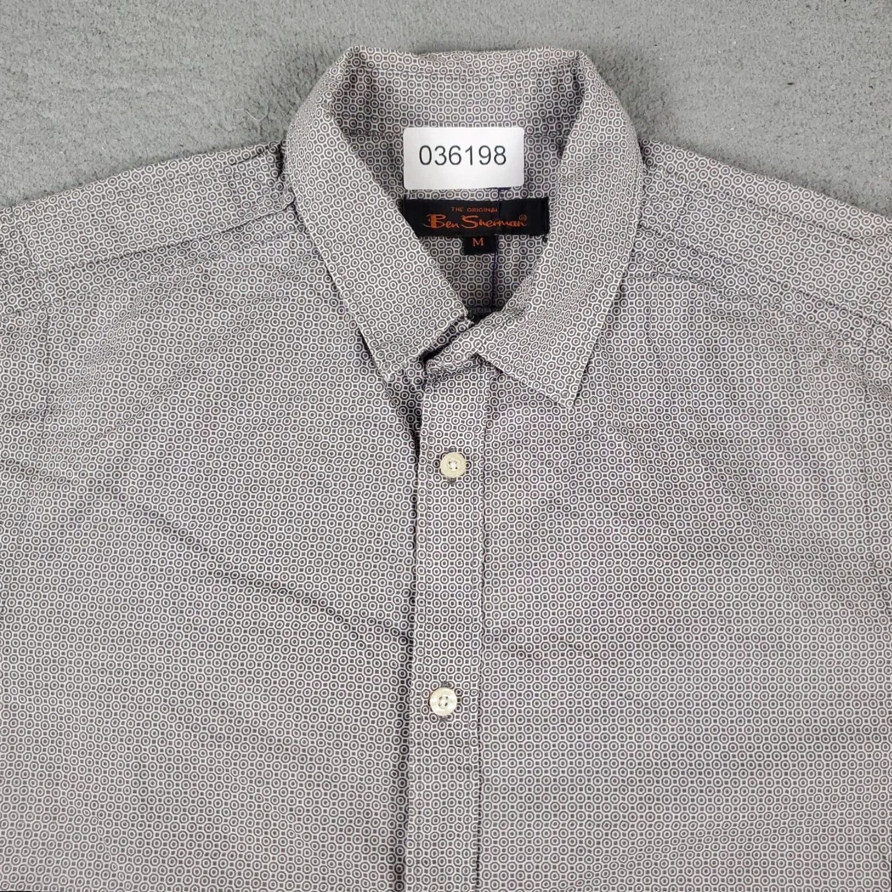Ben Sherman Ben Sherman Men's Medium Brown Geometric Button-Up Shirt Short Sleeve Casual Modern Size US M / EU 48-50 / 2 - 2 Thumbnail