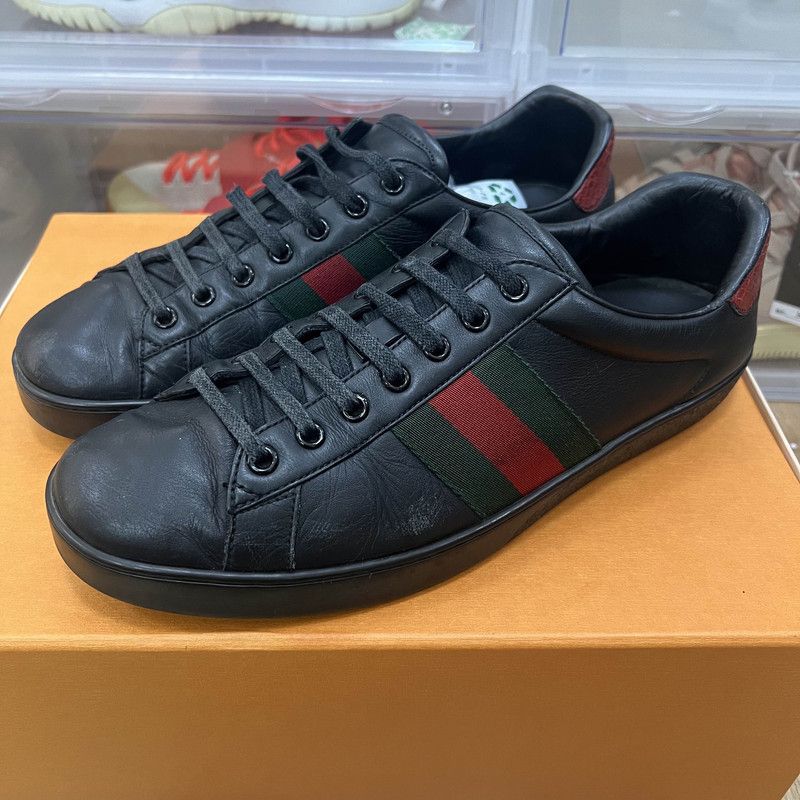 Gucci Gucci Ace Striped Low-Top Sneakers for Men 0079 Size US 9.5 / EU 42-43 - 1 Thumbnail