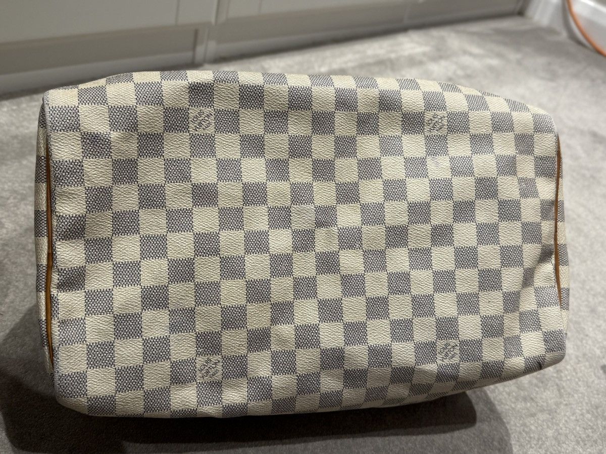 Louis Vuitton Authentic Louis Vuitton Speedy 30 Damier Azur White Handbag Size ONE SIZE - 14 Thumbnail