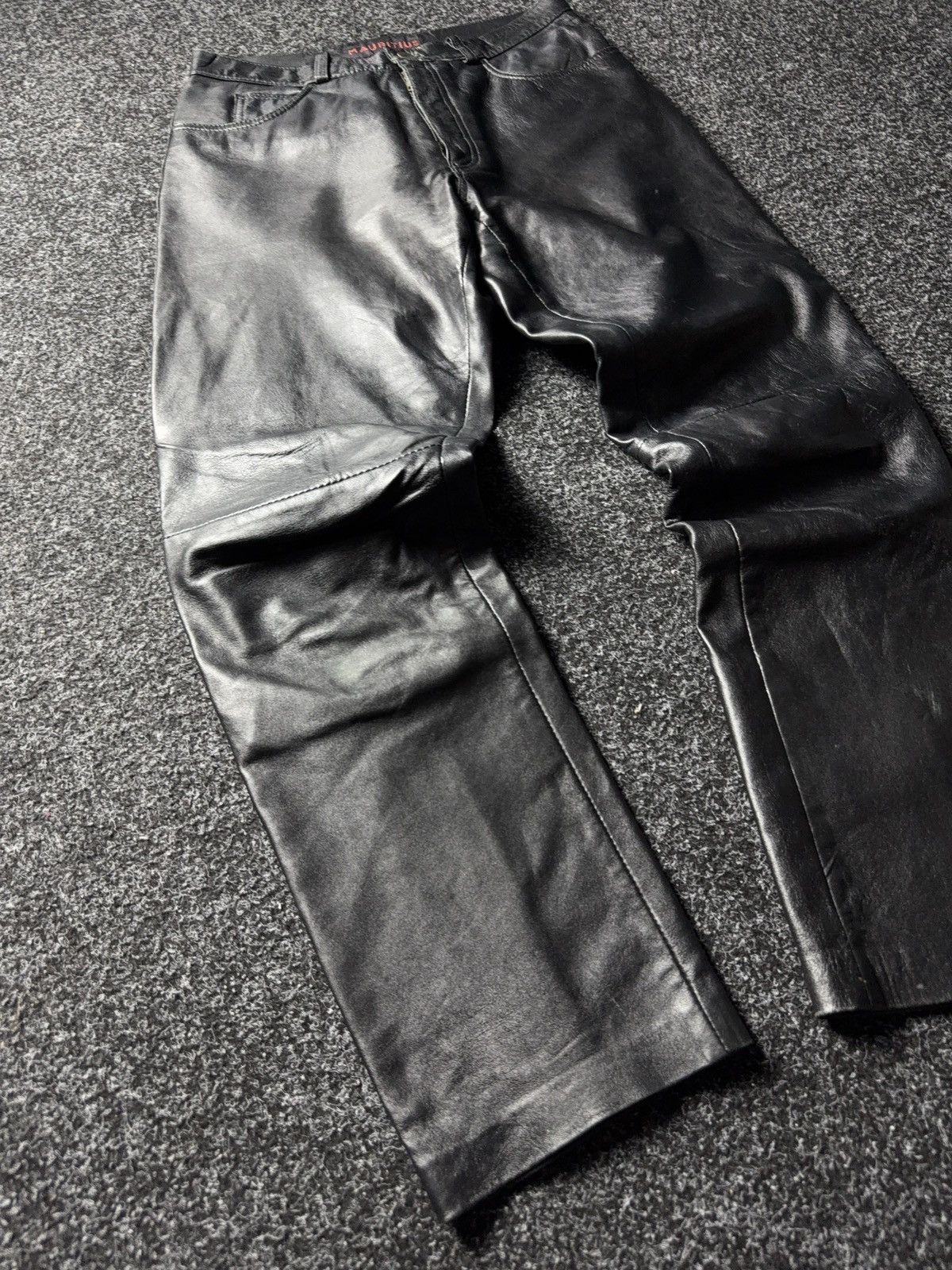 Leather Y2K Vintage Leather Pants Opium Style Alt Biker USA Rare Size US 28 / EU 44 - 2 Thumbnail
