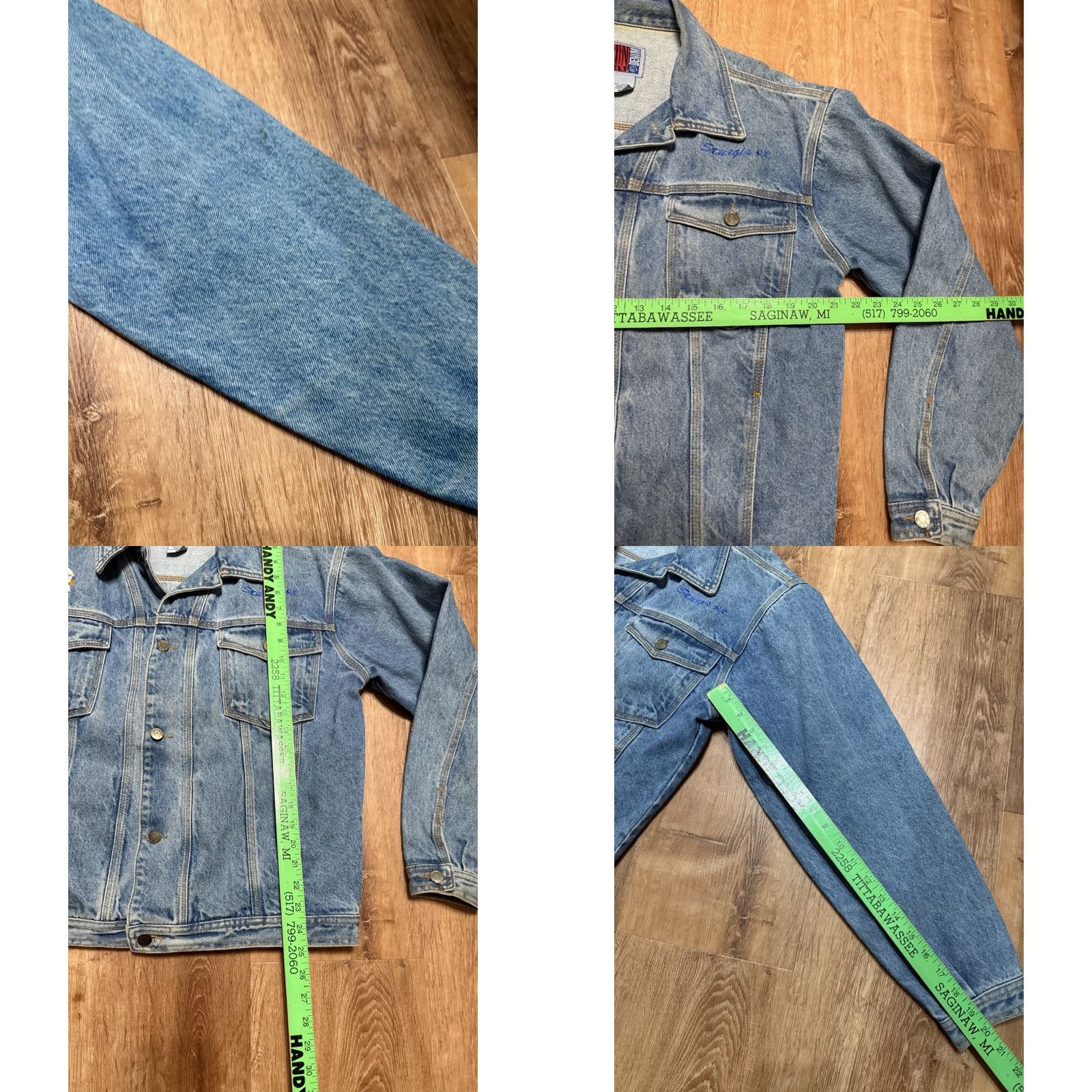 Native VINTAGE Sturgis 1998 Denim Jean Jacket Embroidered Mens Small Native Biker Jacket Denim Blue Embroidered Mens Biker Size US 29 - 8 Thumbnail