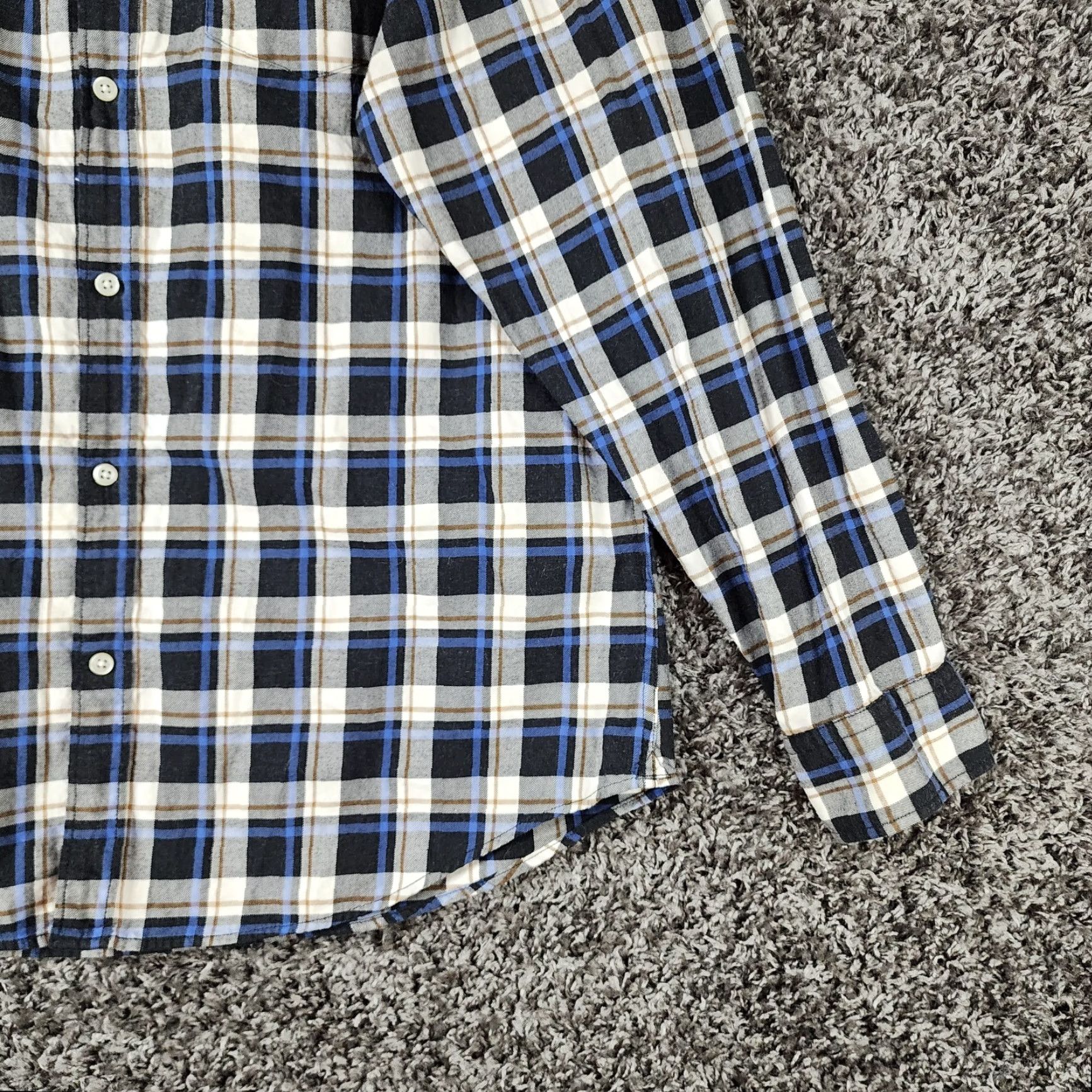 Banana Republic BANANA REPUBLIC SHIRT Men Plaid Flannel Button-Up Long Sleeve XL Blue White Regular Size Adult Mens Size US XL / EU 56 / 4 - 2 Thumbnail