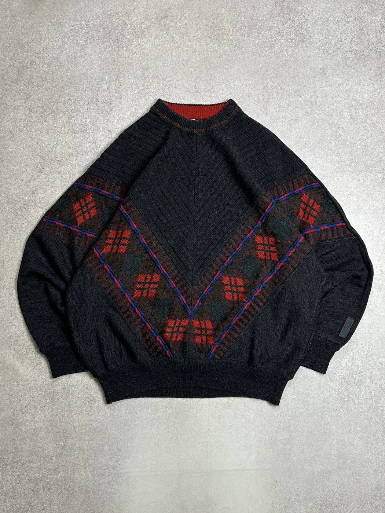 Carlo Colucci Vintage Carlo Colucci 3D Coogi Style Knit Sweater Y2K L Size US L / EU 52-54 / 3 - 1 Thumbnail