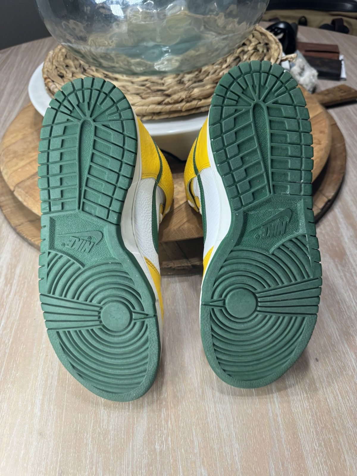 Nike Sz 9.5 - Nike Dunk High Yellow Pine Green Brazil 317982-731 Size US 9.5 / EU 42-43 - 4 Thumbnail