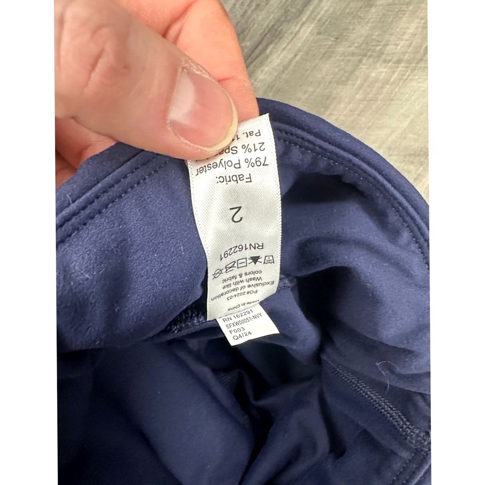 Vintage Sweetflexx Leggings Navy Hi Rise Pockets Women 2 NWOT Compression Polyester Spandex 27in Inseam 35in Length Size 26" / US 2 / IT 38 - 6 Thumbnail