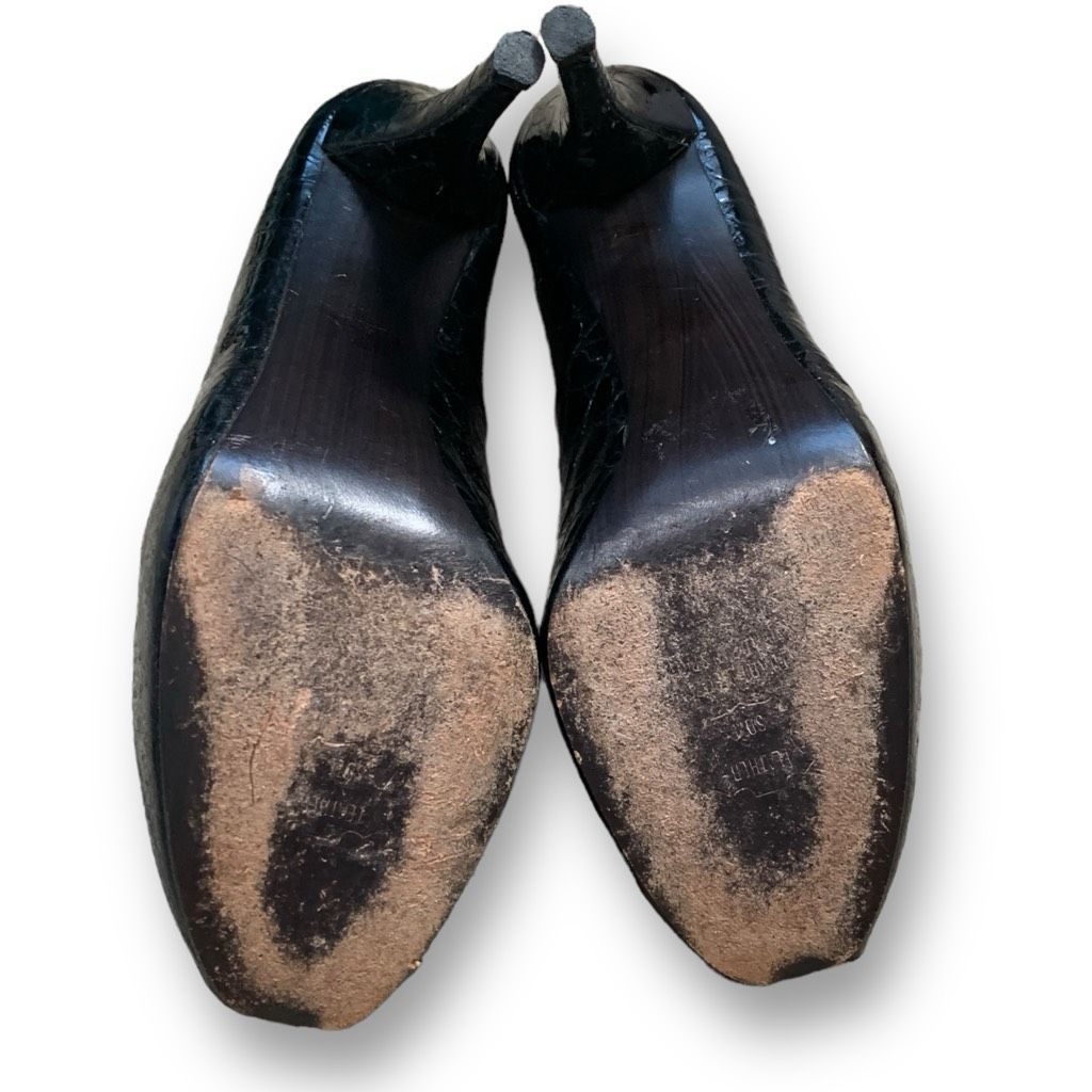 Stuart Weitzman Stuart Weitzman Platform Heels Black Patent Leather Snakeski Size US 9 / IT 39 - 11 Thumbnail