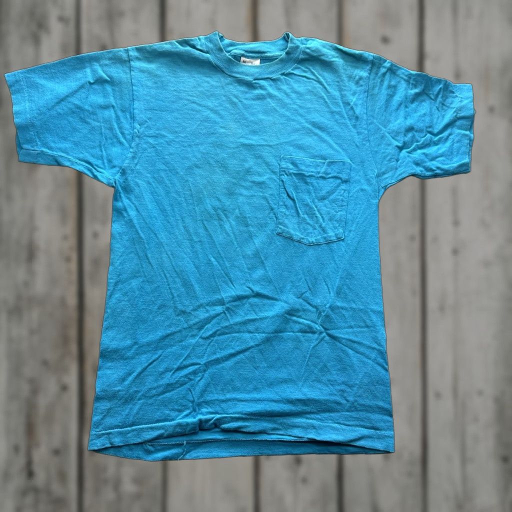 Vintage VINTAGE BVD Shirt Mens Medium Blue Pocket Tee Made In USA 100% Cotton 90s Size US M / EU 48-50 / 2 - 1 Thumbnail