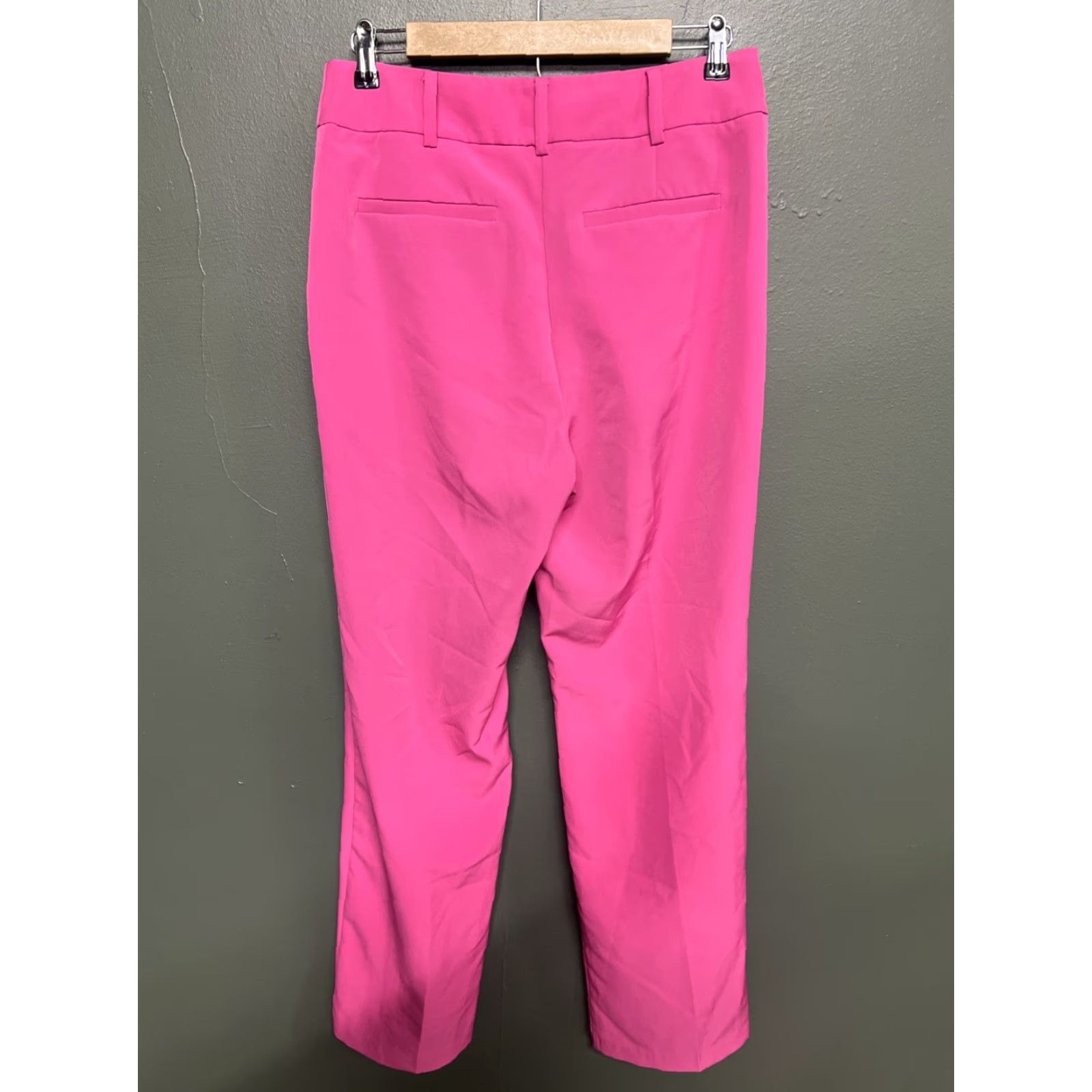 Vintage NY&Co Pants Womens Wide-Leg Medium Pink Cotton Chino Casual Size 32" / US 10 / IT 46 - 3 Thumbnail