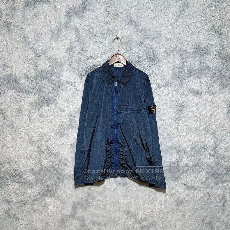 Stone Island Stone Island Metallic Nylon Jacket Coat Deep Blue M Size US M / EU 48-50 / 2 - 1 Thumbnail