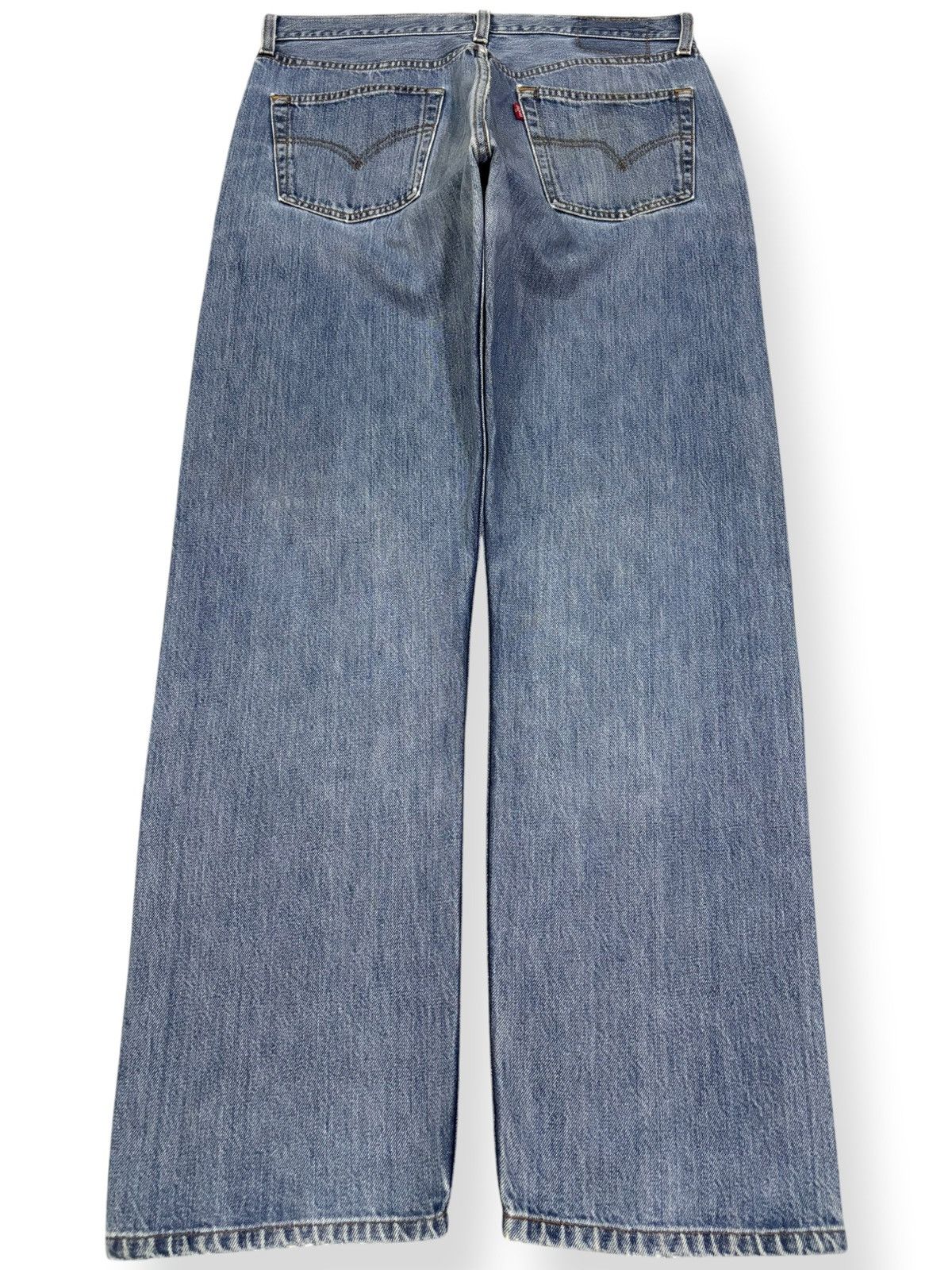 Levi's Vintage 90s Levis 501 Blue Wash Button Fly Distressed Jeans Size US 33 - 2 Thumbnail