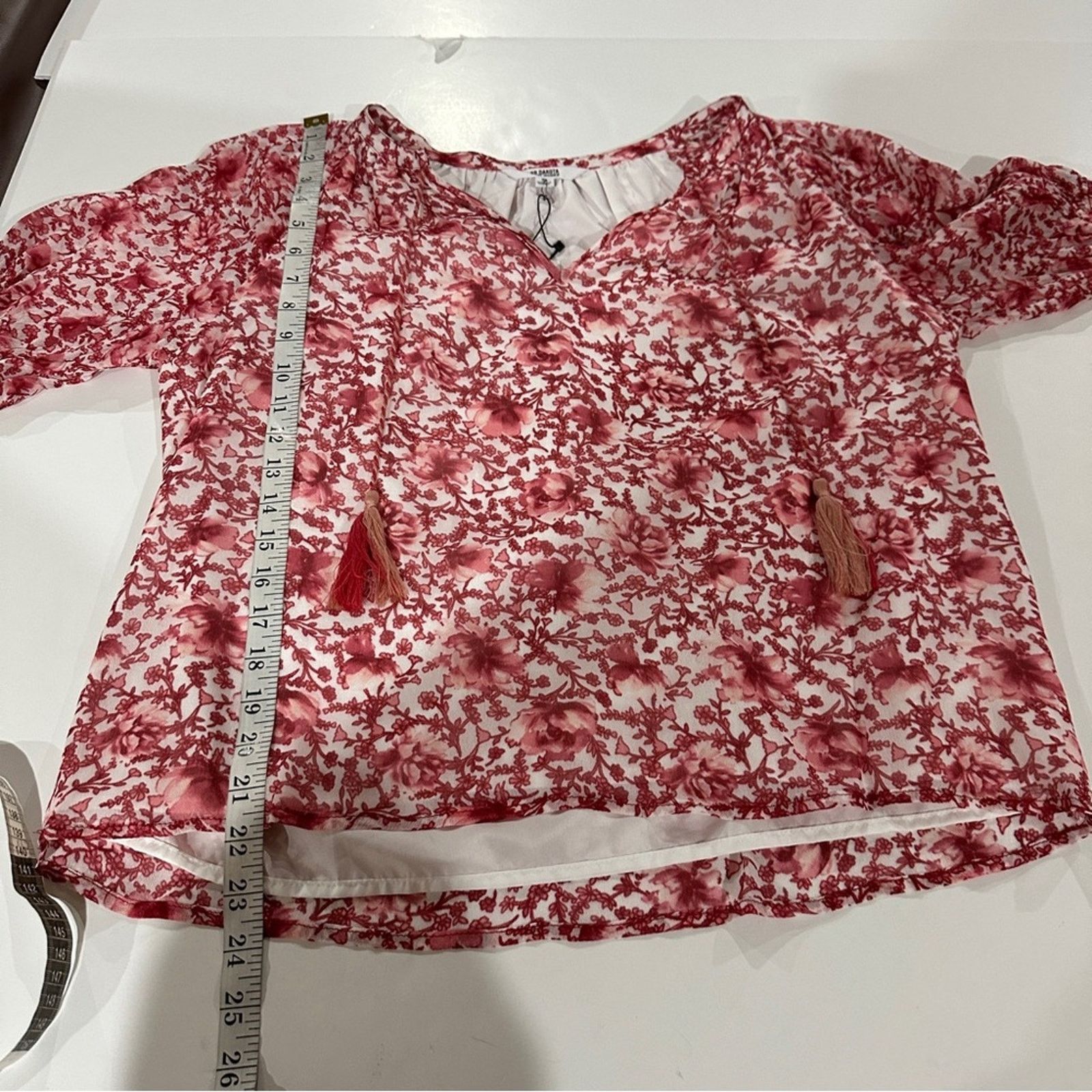 BB Dakota BB Dakota Say a Prairie for You Red Pink & White Floral Top Size S / US 4 / IT 40 - 7 Thumbnail