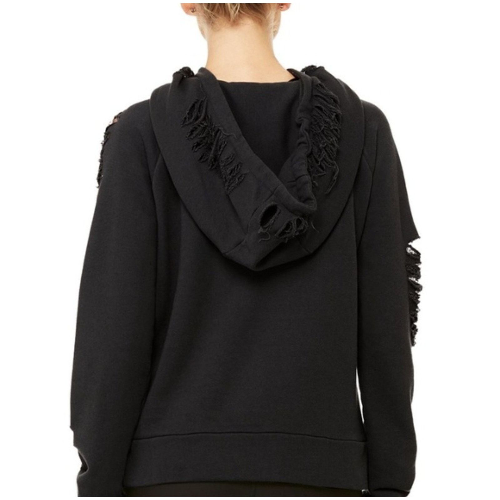 Alo Alo Yoga Hoodie Womens Distressed Ripped Sweatshirt S Size S / US 4 / IT 40 - 5 Thumbnail