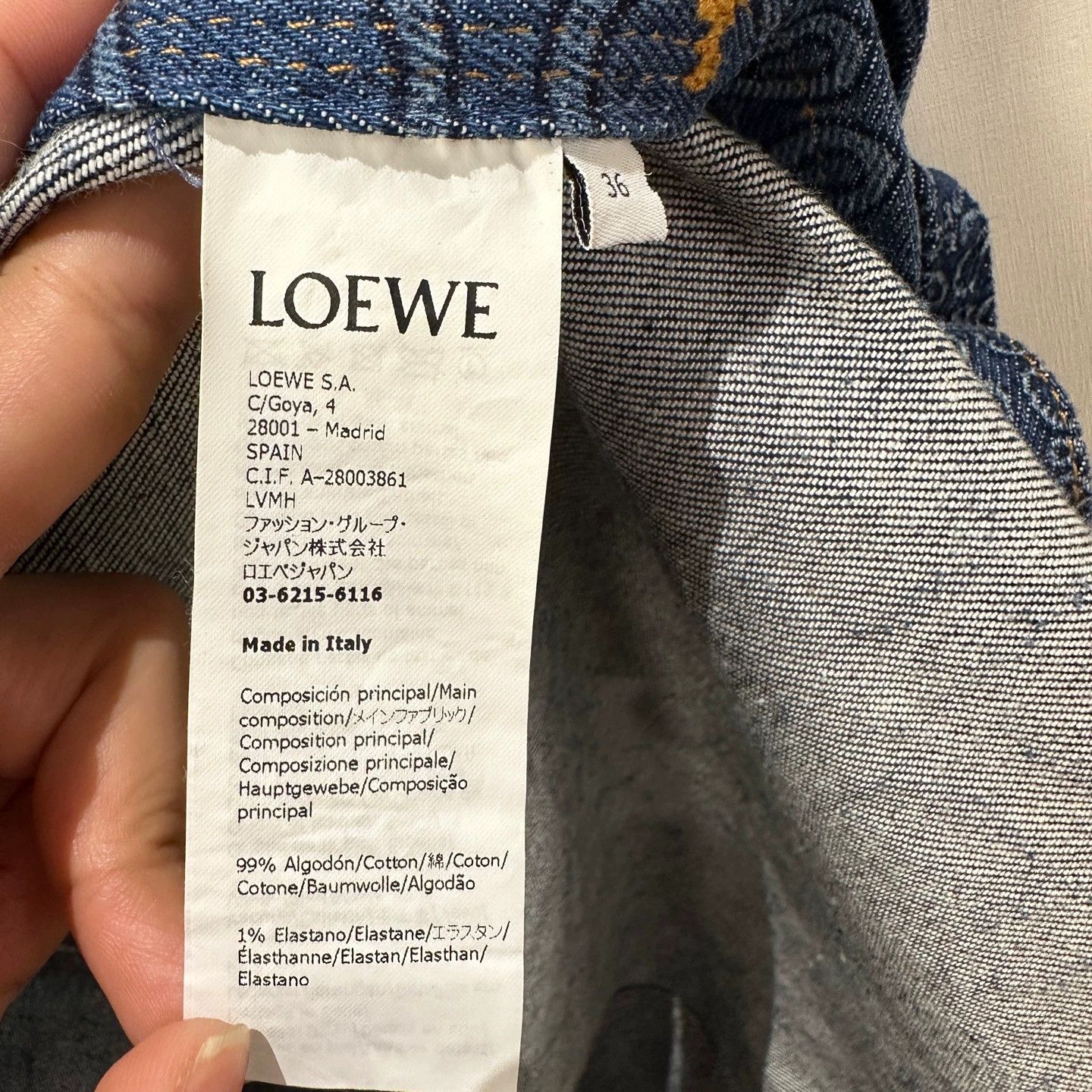 Loewe Loewe apr771 logo denim jacket leather pocket 36 Size XS / US 0-2 / IT 36-38 - 4 Thumbnail