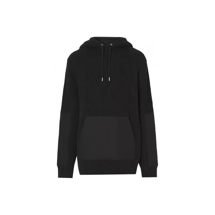 Burberry Burberry Black Knit Cotton-Blend Hoodie for Men Size US S / EU 44-46 / 1 - 1 Thumbnail