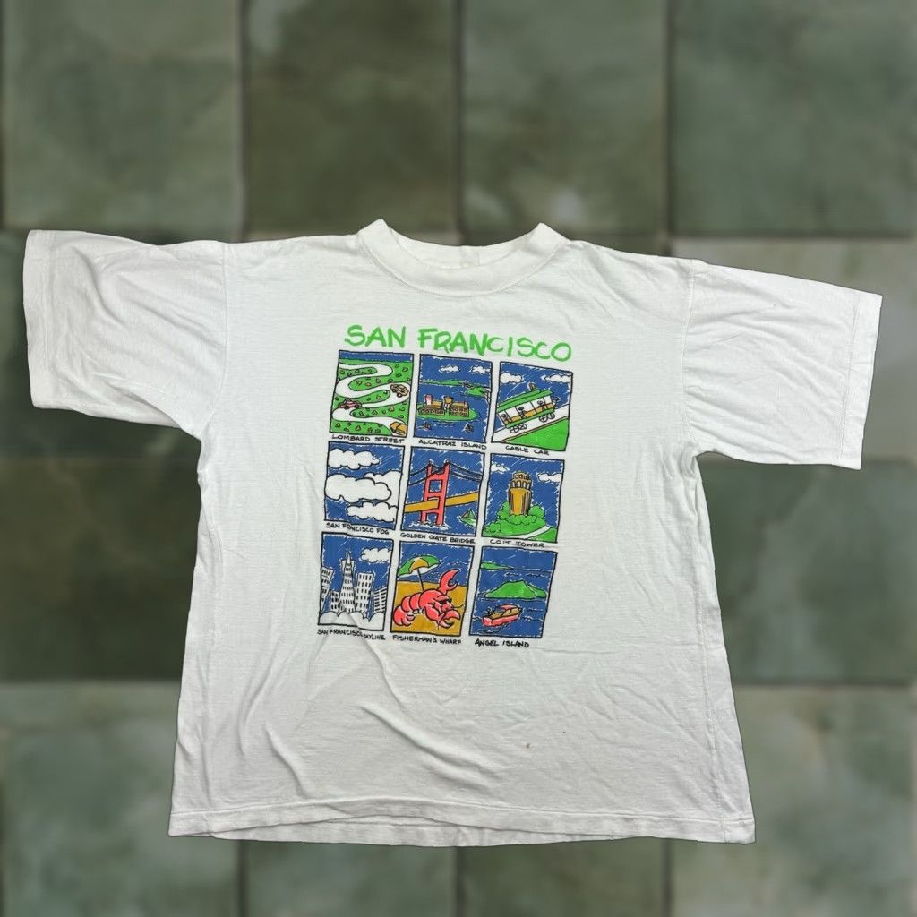Vintage VINTAGE San Francisco T-Shirt Adult Medium White 90s USA California Travel Outdoor Mens Size US M / EU 48-50 / 2 - 1 Thumbnail