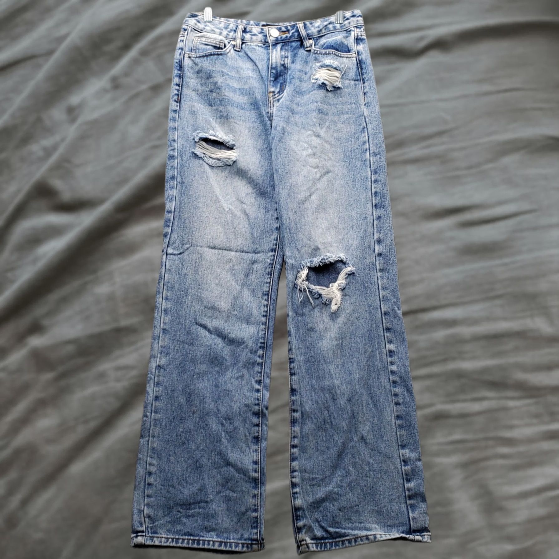 Denime Prosperity Jeans Womens 5 Blue Straight Denim Distressed Wash Pocket Size 27" / US 4 / IT 40 - 1 Thumbnail