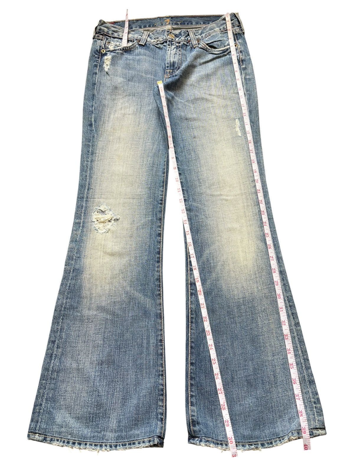 7 For All Mankind Vintage 7 For All Mankind Faded Wash Distress Flare Jeans Size 29" - 7 Thumbnail