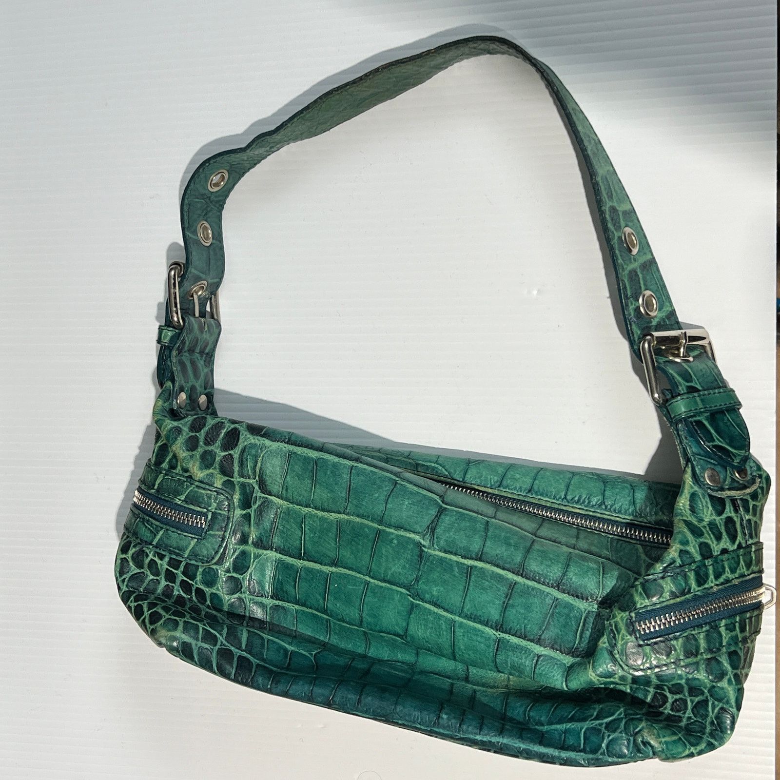 Sac Besace En Cuir Authentique Francesco Biasia - Vintage - Couleur Marron/Bordeaux - Occasion