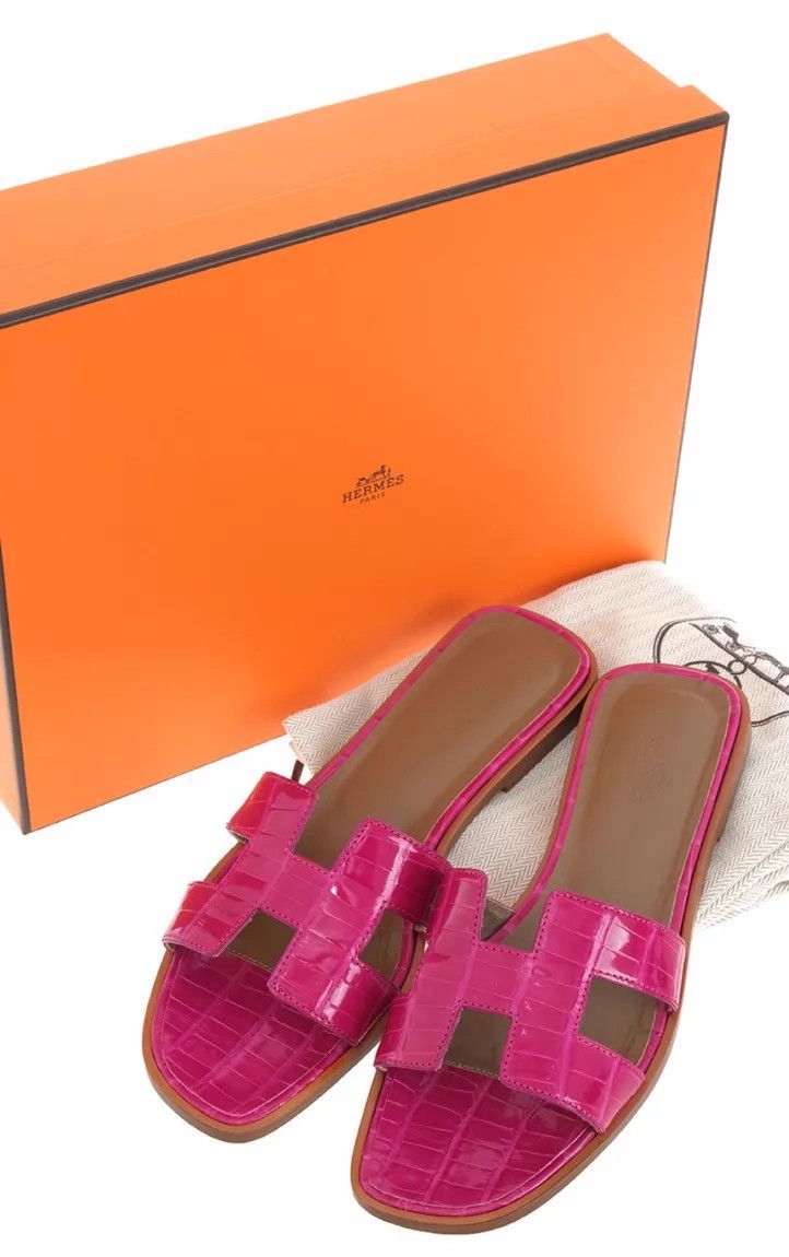 Hermes Hermes croc slippers 37 Size US 6.5 / IT 36.5 - 2 Thumbnail