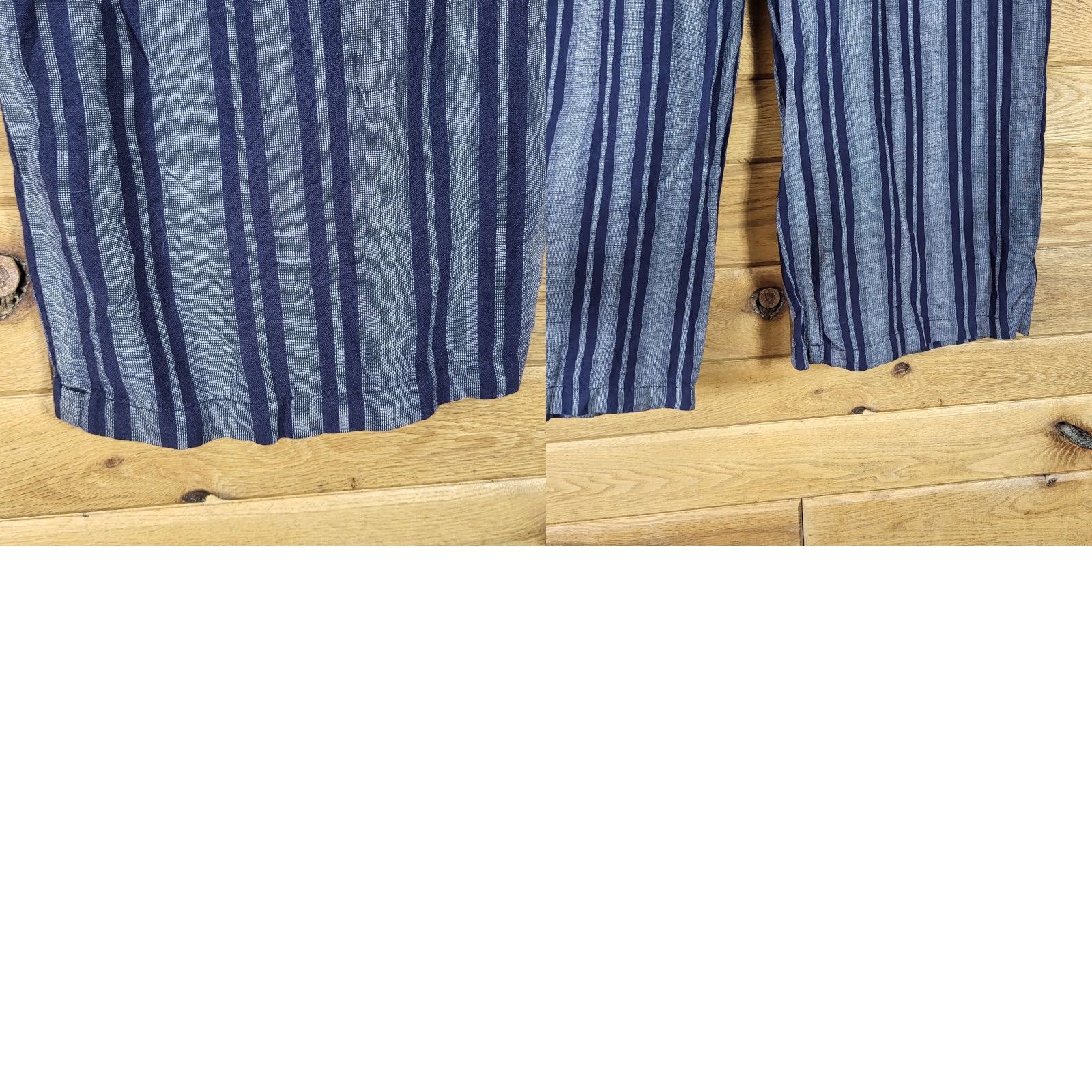 Merona Merona Blue Striped Linen Blend Wide Leg Pants XS Womens Linen Rayon Lightweight Elastic Drawstring Size 26" / US 2 / IT 38 - 8 Thumbnail
