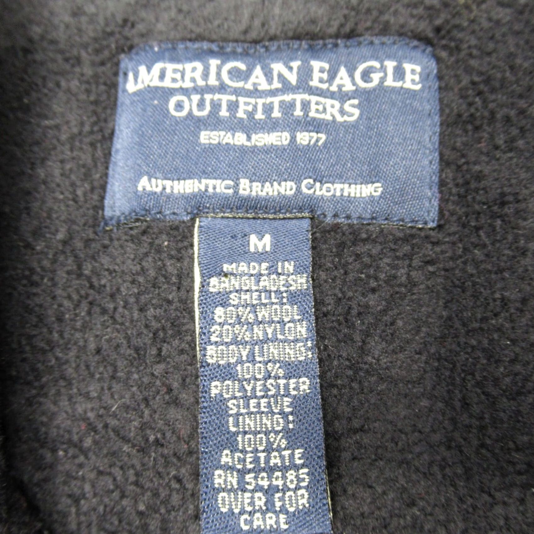 American Eagle Outfitters American Eagle Jacket Pea Coat Medium Black Wool Blend Double Breast Y2K Women Size M / US 6-8 / IT 42-44 - 3 Thumbnail