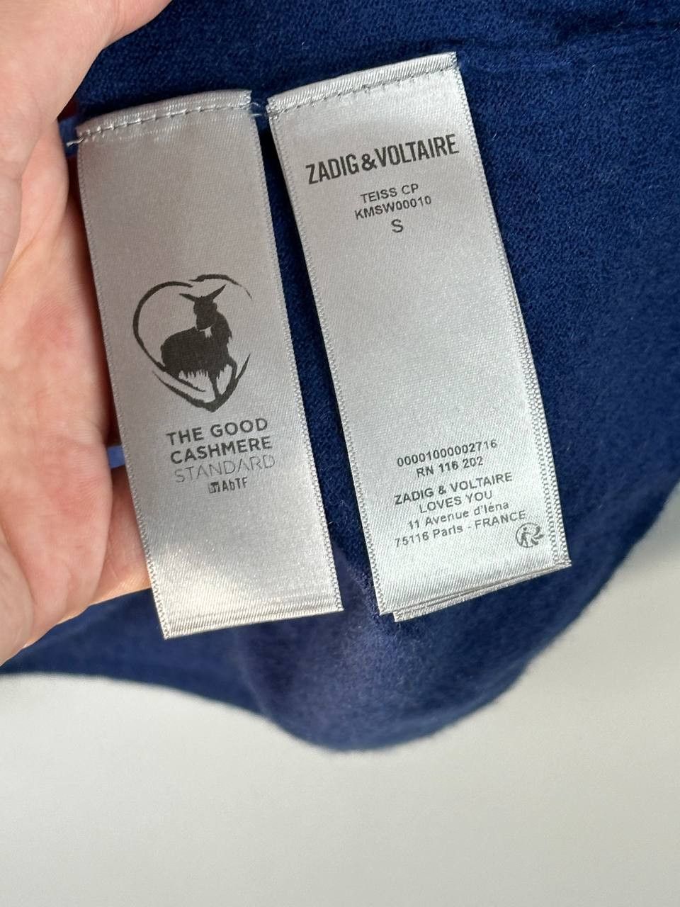 Zadig & Voltaire Zadig Voltaire Cashmere Crewneck Blue Sweater Size US S / EU 44-46 / 1 - 8 Thumbnail