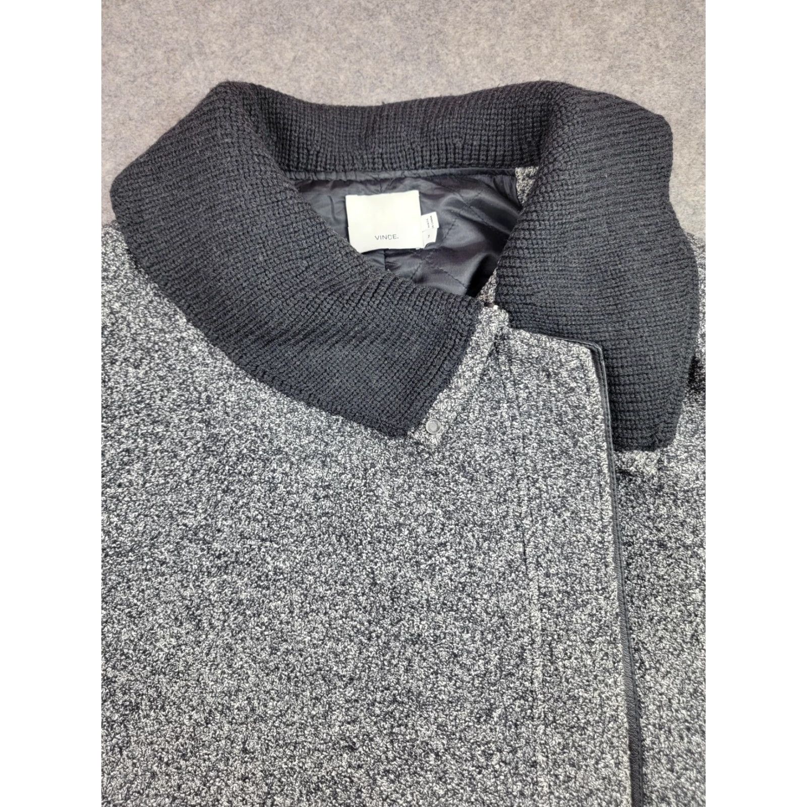 Vince Vince Coat Womens M Shawl Collar Asymmetrical Zip Leather Trim Size M / US 6-8 / IT 42-44 - 2 Thumbnail