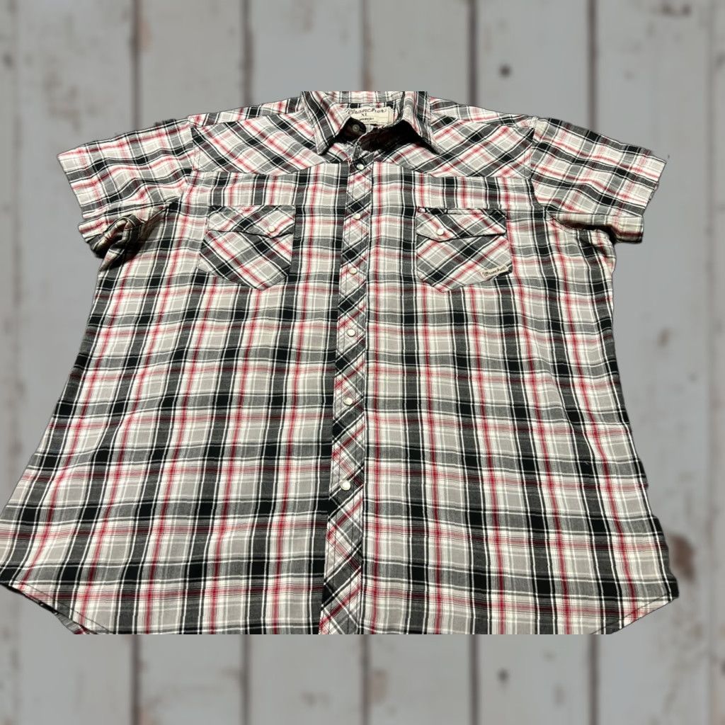 Levi's Levi's Western Shirt Men's XL Short Sleeve Plaid Pearl Snap Casual Button-Up Multicolor Size US XL / EU 56 / 4 - 1 Thumbnail