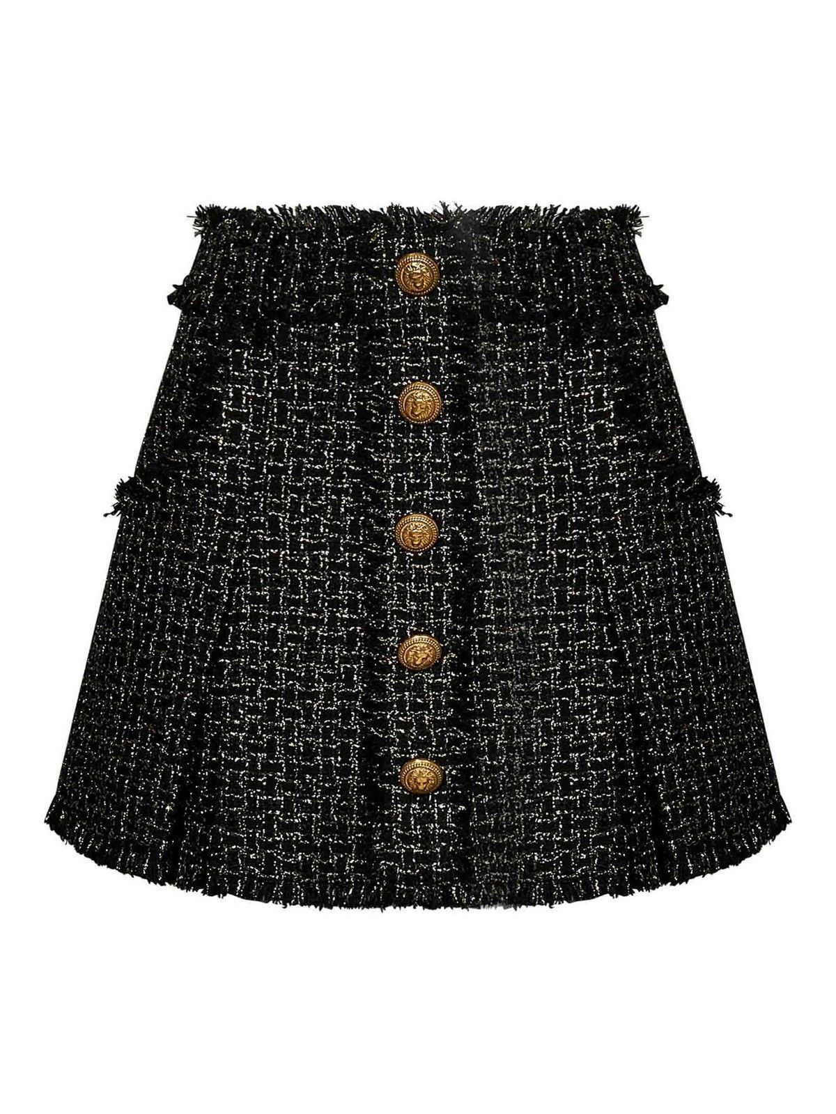 Balmain o1y0625 Mini Skirt in Black Size 27" / US 4 / IT 40 - 1 Thumbnail