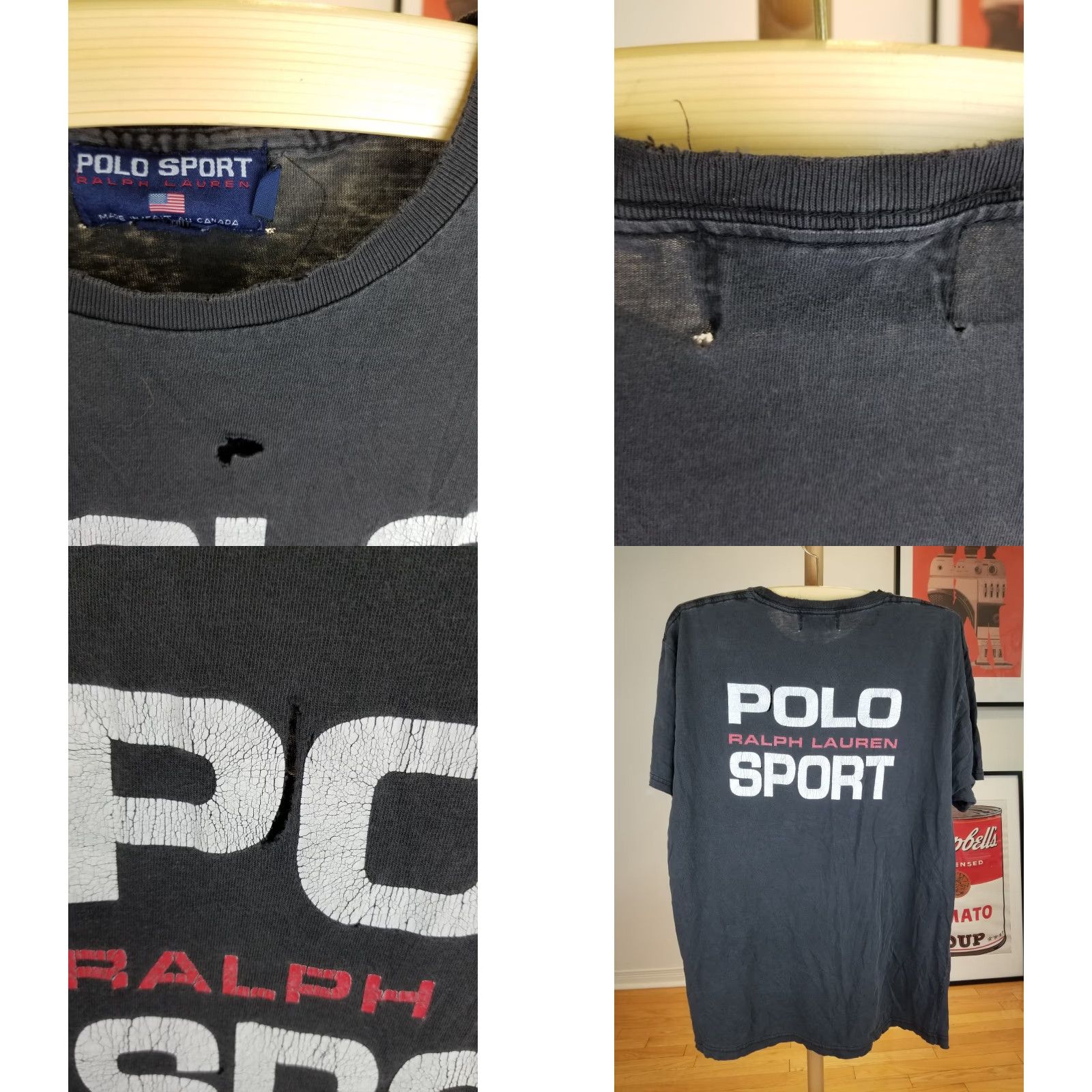 Ralph Lauren VINTAGE Ralph Lauren POLO SPORT T-Shirt Black Crew Neck Short Sleeve L Men Size US L / EU 52-54 / 3 - 8 Thumbnail