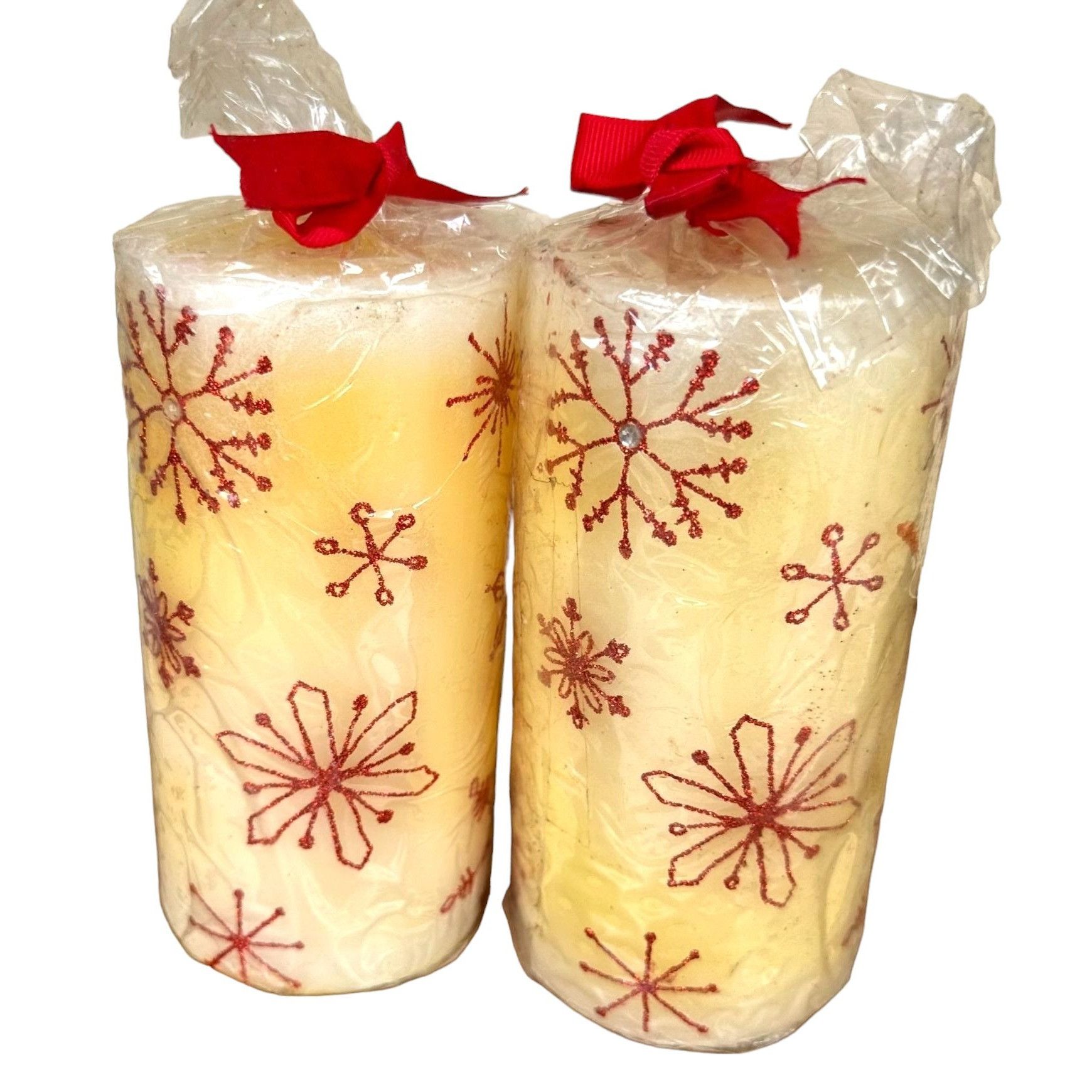Vintage VTG NWT Christmas Snowflake Pillar Candle Kohl's Wax Embosse Size ONE SIZE - 9 Thumbnail