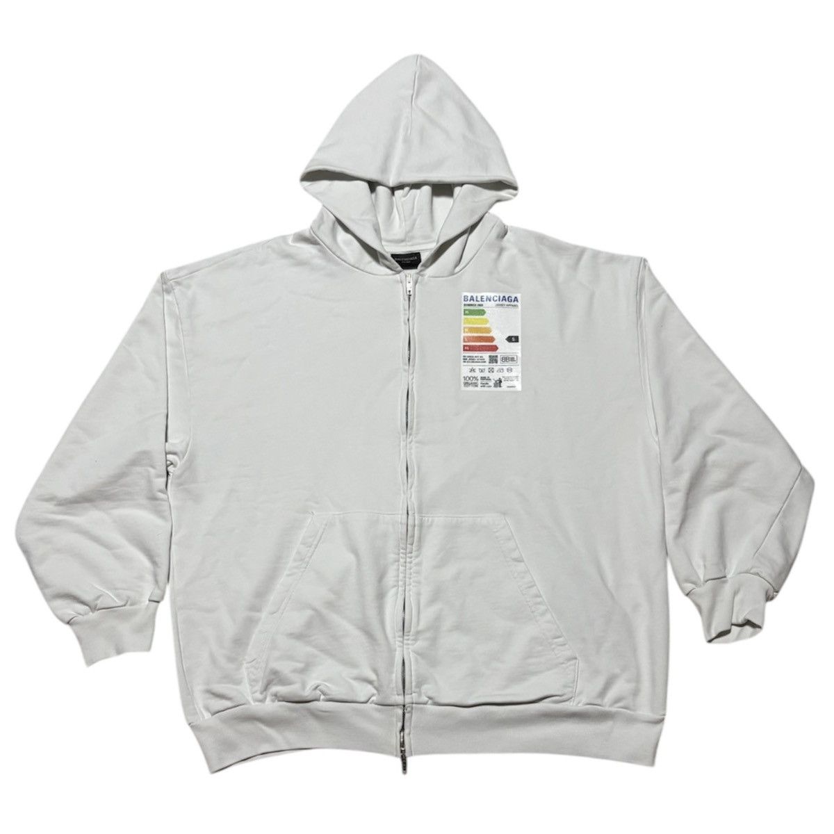 Balenciaga SUMMER 23 BALENCIAGA BY DEMNA ENERGY LABEL ZIP UP HOODIE Size US L / EU 52-54 / 3 - 1 Thumbnail