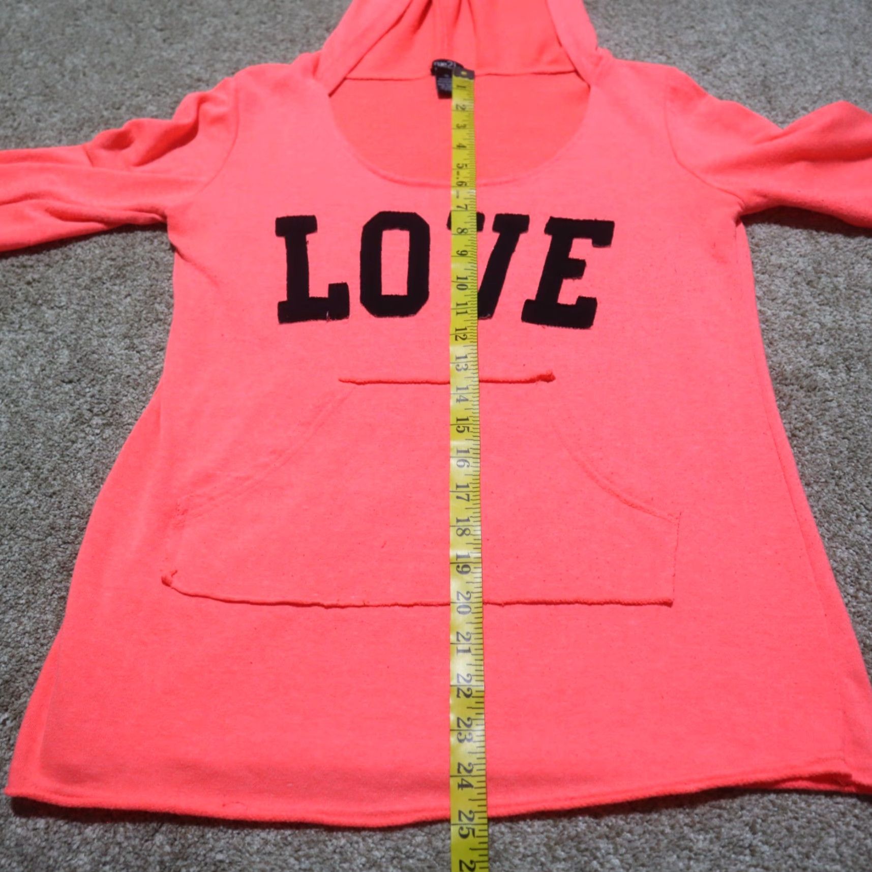 Pinko Rue 21 "Love" Pink Hoodie Sweatshirt Tunic Top Crew Neck Rounded Women's XL PINK Graphic Print Pockets Size XL / US 12-14 / IT 48-50 - 6 Thumbnail