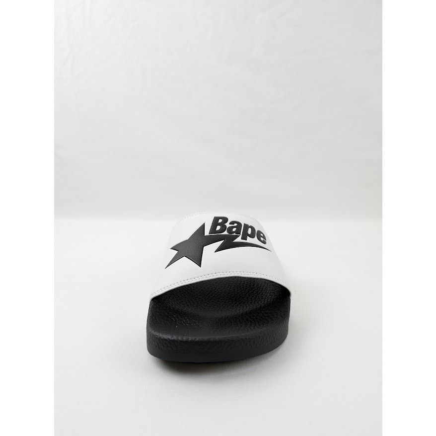Bape o1rshd1 Q:2 / Bape Logo Slider Slipper Slide in Black/White Size US 9 / EU 42 - 9 Thumbnail